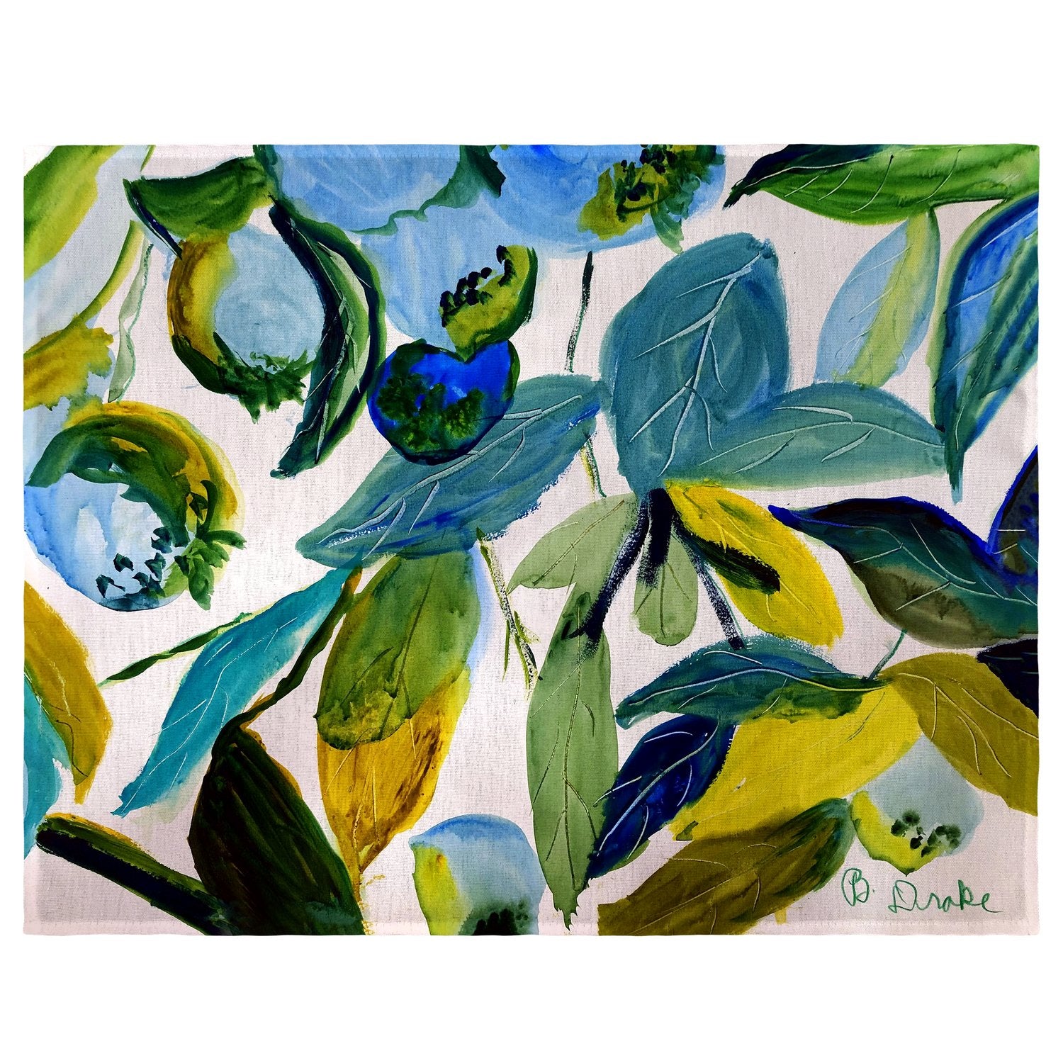 Premium Blueberry Print Placemats Set of 4 - Non-Slip Washable Table Mats for Dining Room Decor, Kitchen & Picnic Use