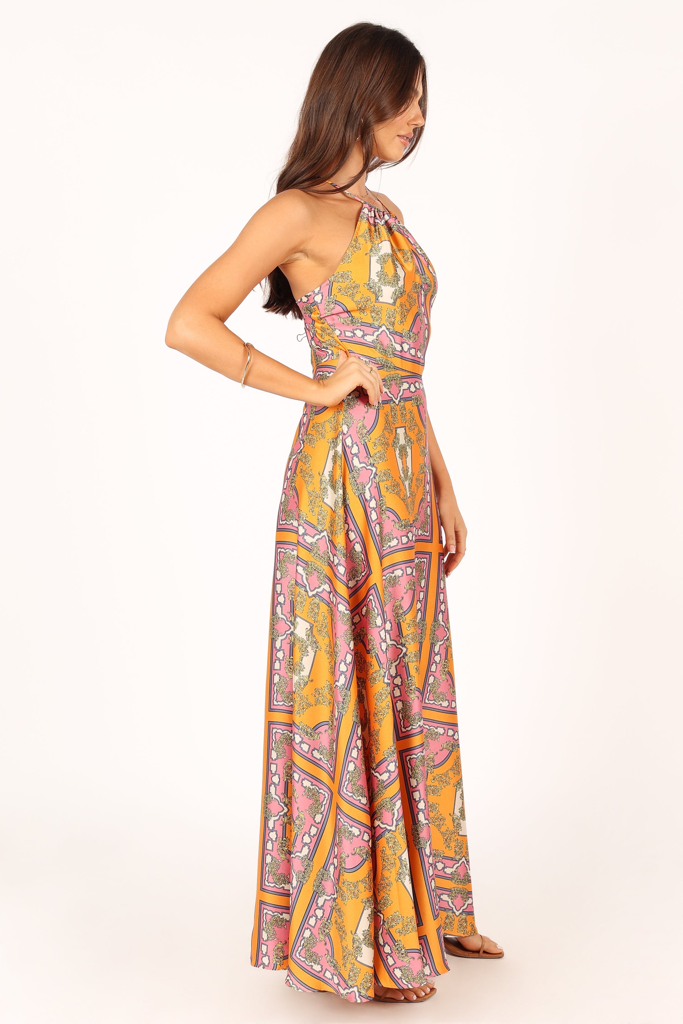 Amara Maxi Dress - Flowy Long Summer Dress in Tangerine Orange | Beach Wedding, Vacation & Casual Wear