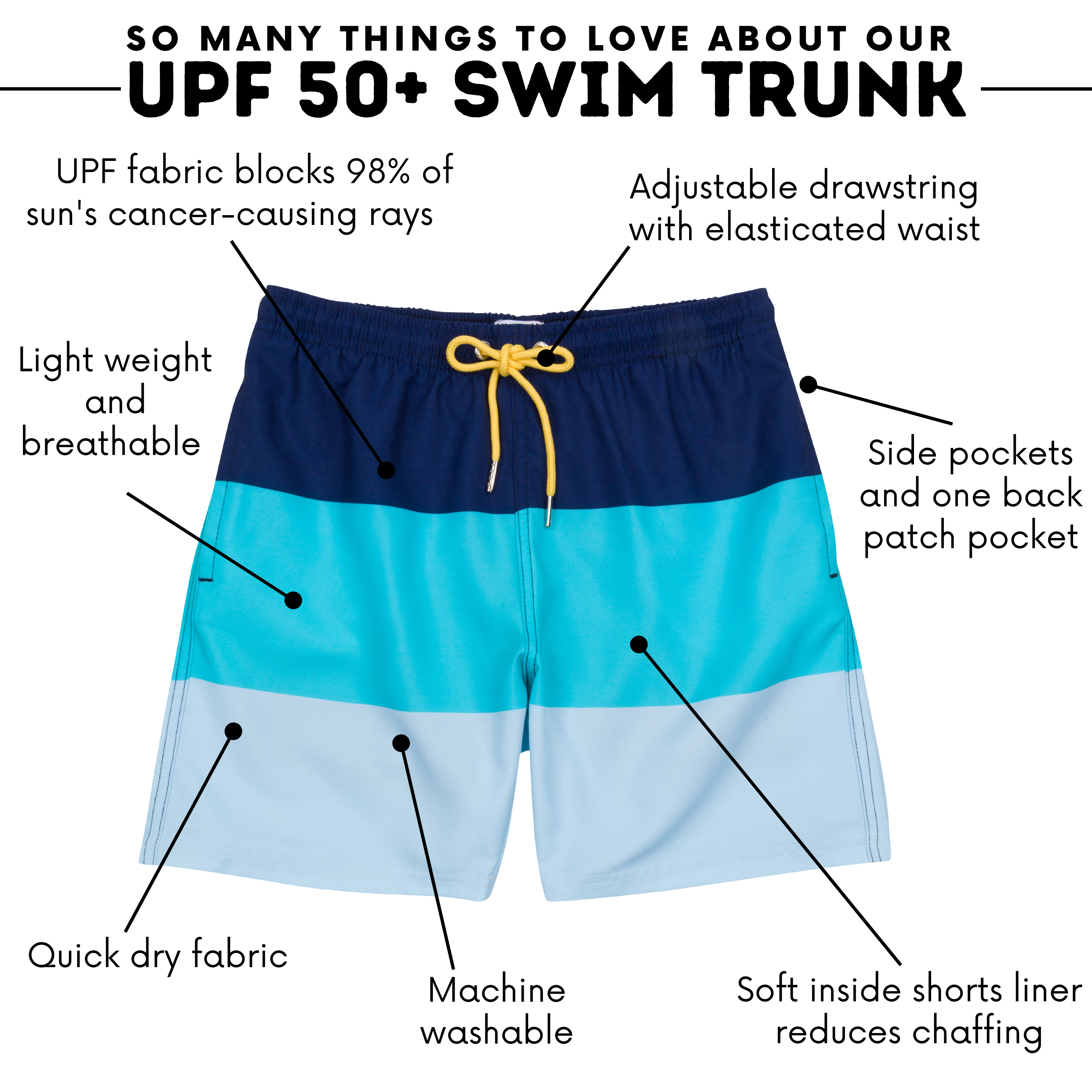 Boys Swim Trunks with Boxer Brief Liner | Quick-Dry Swim Shorts for Kids Ages 6-14 | Color Pop Designs | Perfect for Pool, Beach & Summer Water Activities