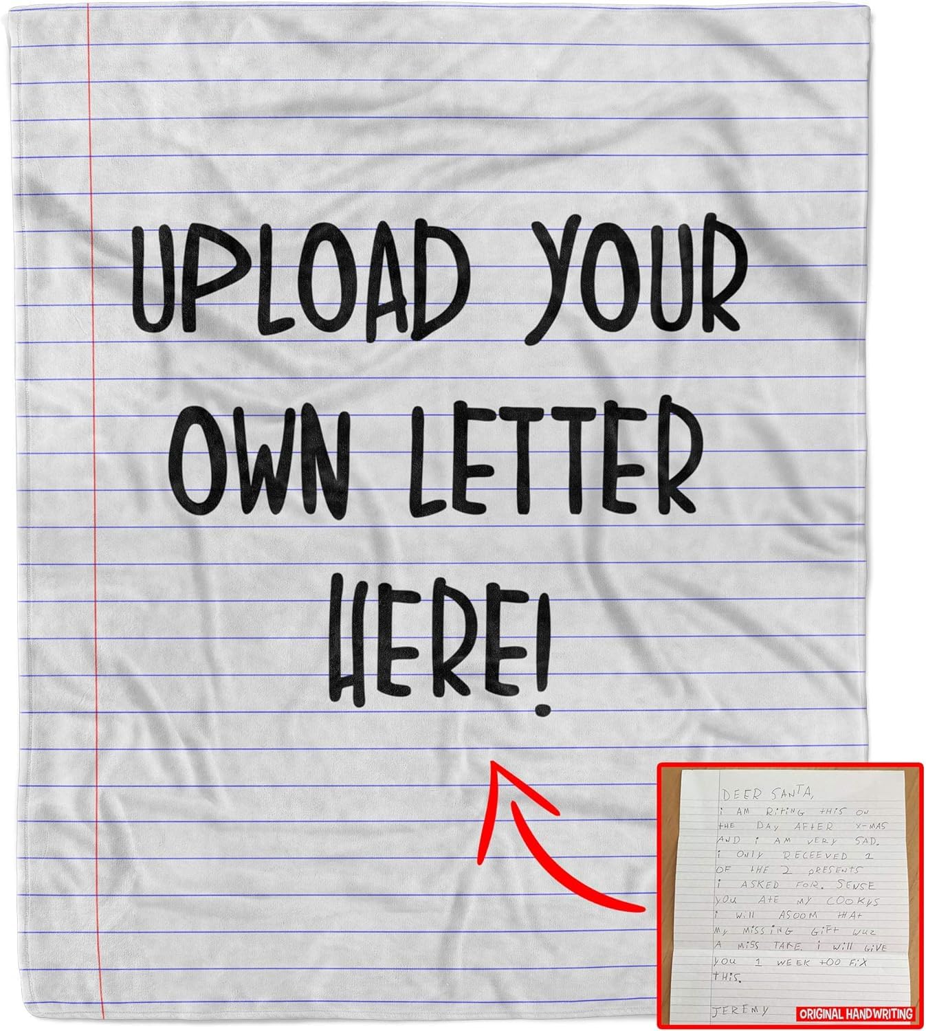 Custom Handwritten Letter Blanket - Personalized Fleece Throw Blanket 50x60 Inches - Heartfelt Gift for Daughter, Son, Husband or Wife from Mom/Dad - Perfect for Anniversaries, Birthdays & Family Keepsakes - Cozy Air Mail Design for Bedroom, Sofa & Gift Giving