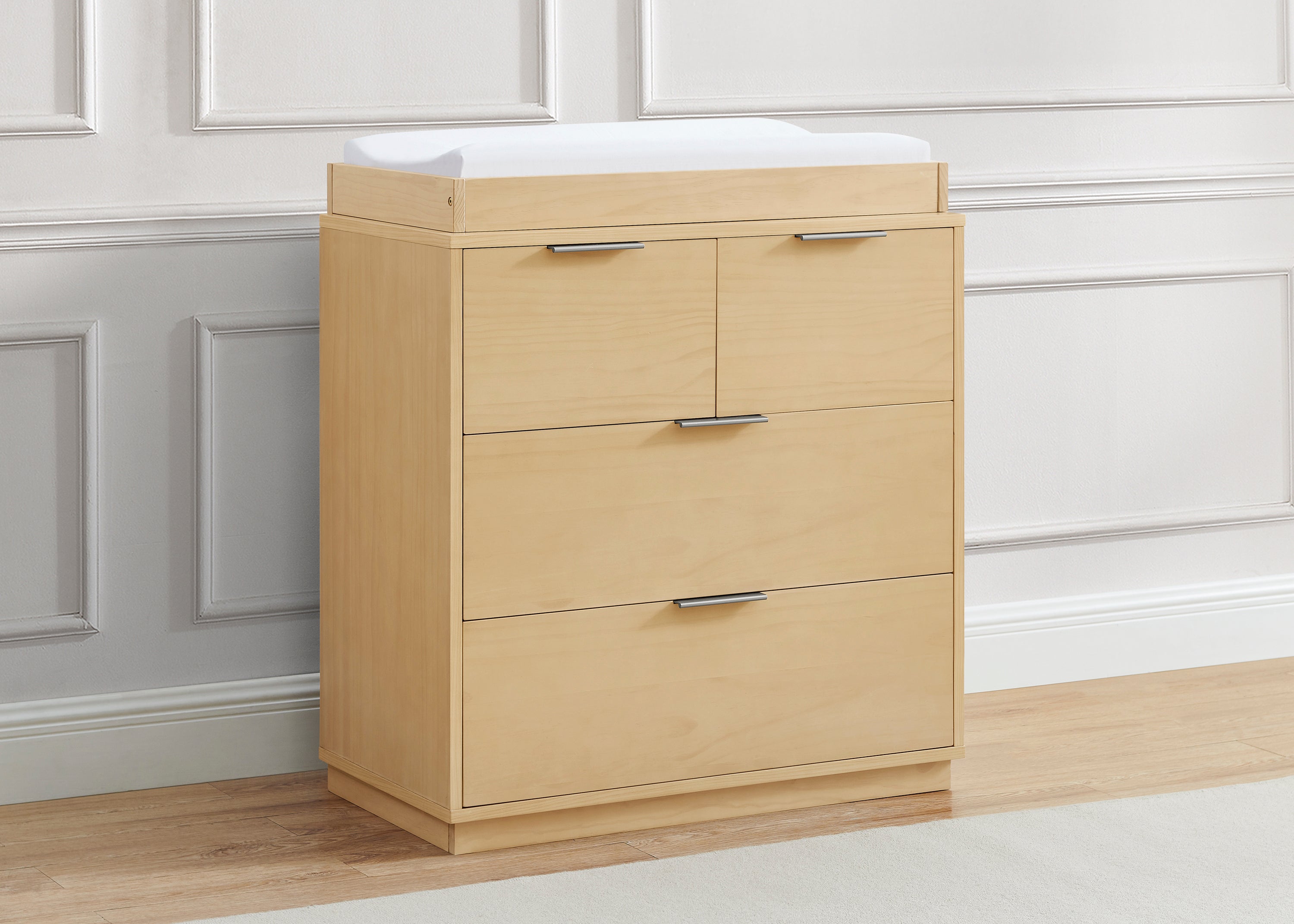 Forever 4-Drawer Dresser with Changing Top & Interlocking Drawers - Perfect Nursery Furniture for Baby Clothes Storage and Diaper Changing Station