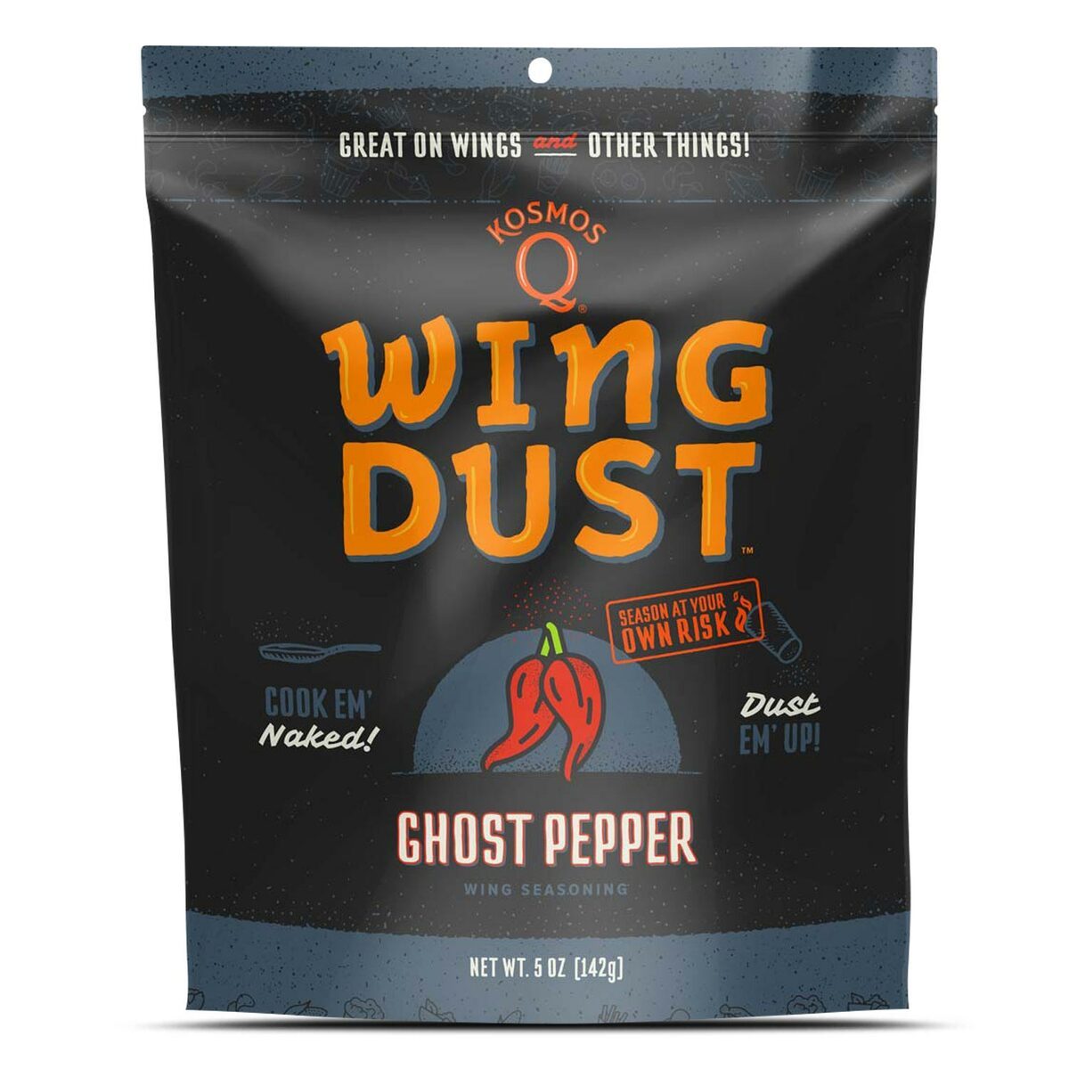 Kosmos Q Ghost Pepper Wing Dust - Spicy Seasoning Blend for Chicken Wings, BBQ, and Grilling | Perfect for Hot Sauce Lovers and Outdoor Cooking