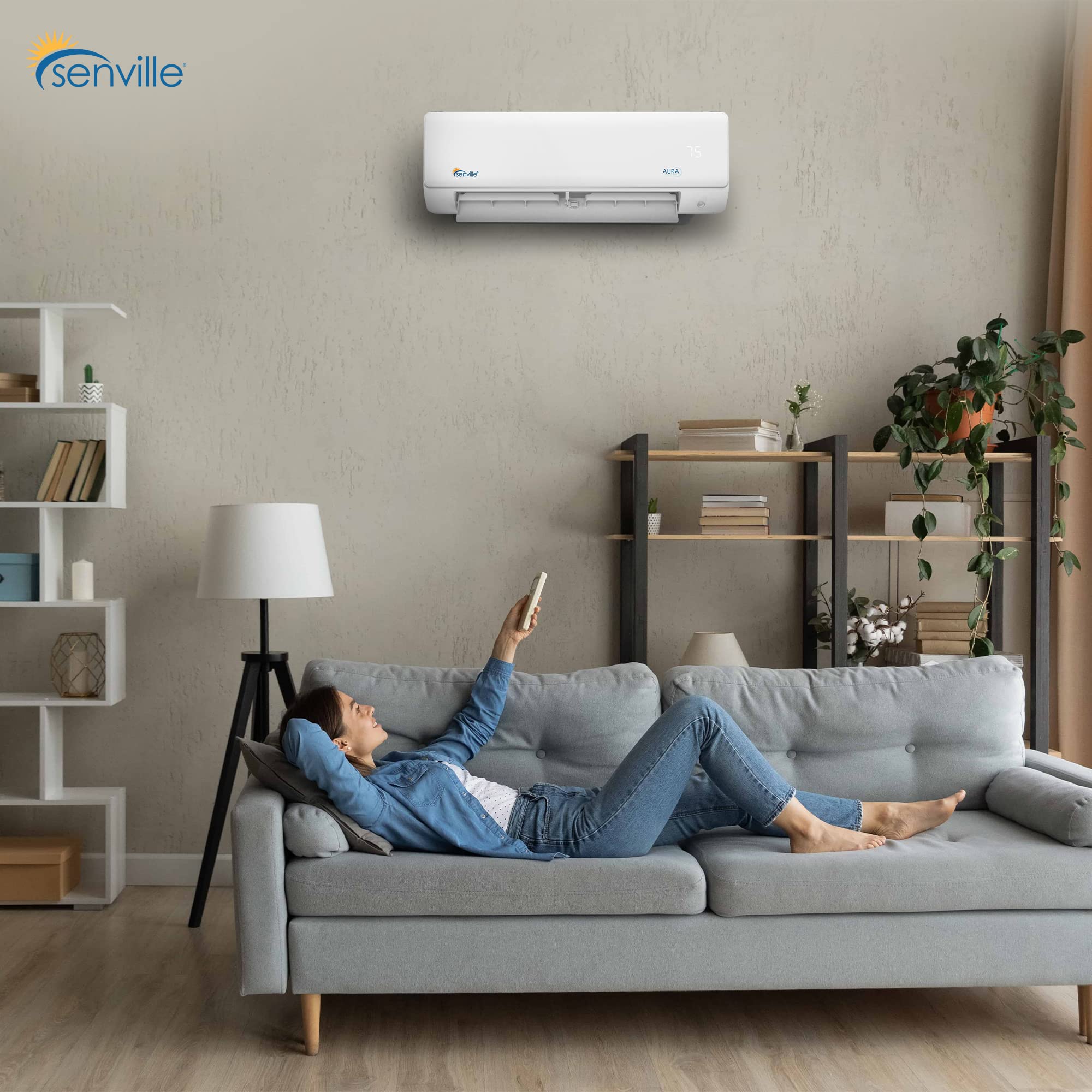 Senville AURA Series 24000 BTU Mini Split Air Conditioner & Heat Pump - Energy Star Certified, Alexa Compatible, White | Perfect for Home, Office & Garage Cooling & Heating
