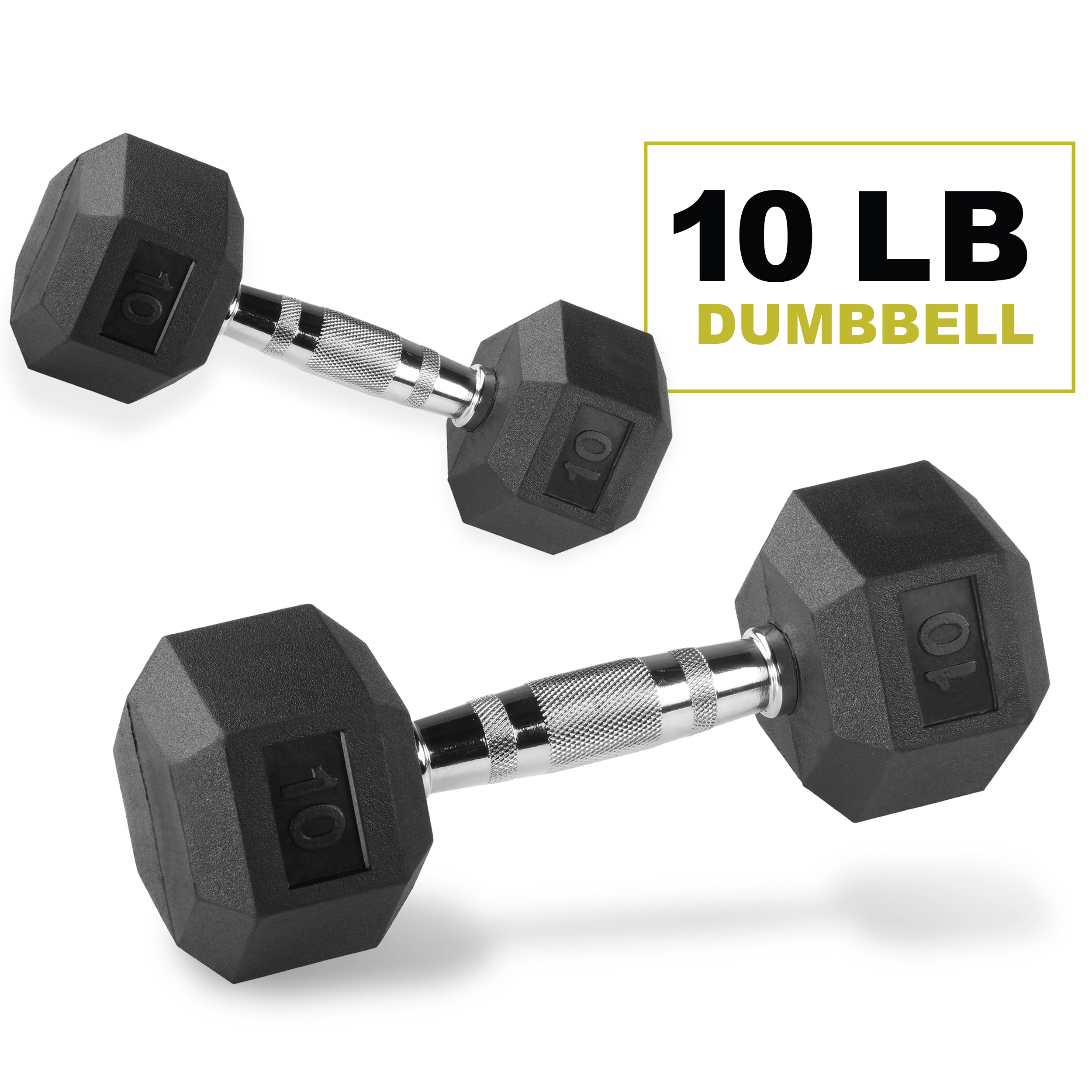 PRCTZ Rubber Encased Hex Dumbbell Set (Pair) - 5 to 40 lbs Weight Options for Home Gym, Strength Training & CrossFit Workouts | Non-Slip Grip & Durable Rubber Coating