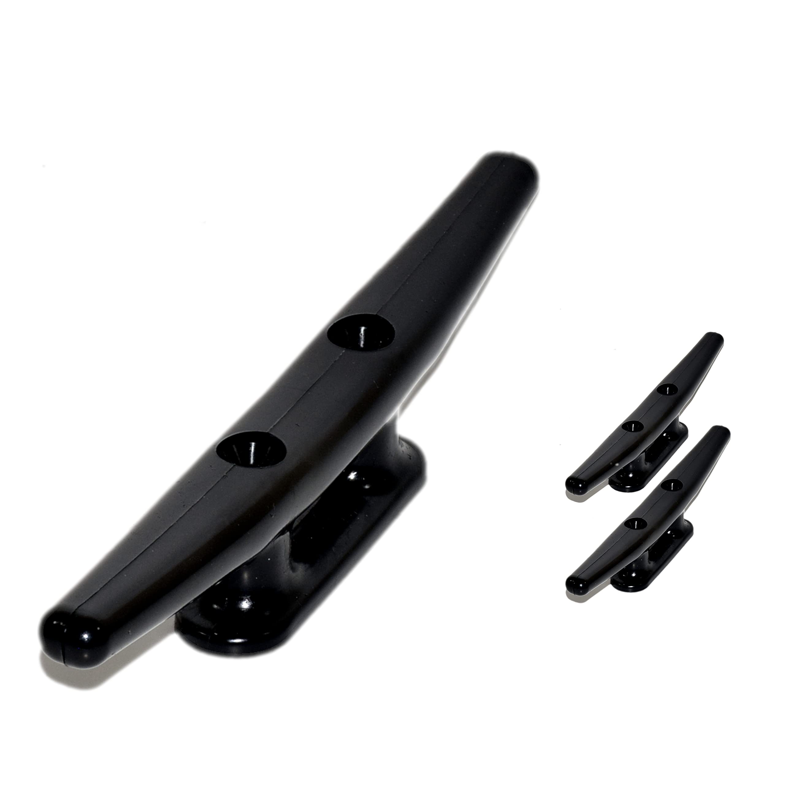 QPURO 8 Inch Black Nylon Boat Cleat (2-Pack & 5-Pack) - Heavy Duty Marine Rope Cleats for Kayaks, Boats, and Docks - Perfect for Marine Safety, Deck Organization & Nautical Decor