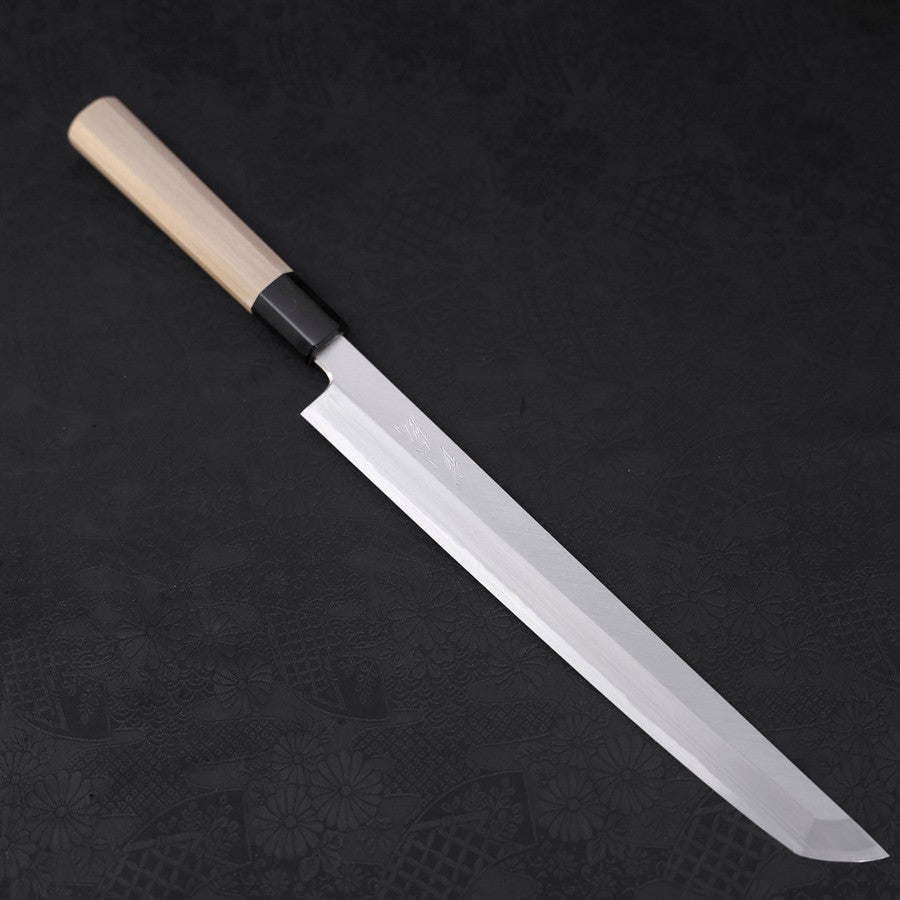 Premium Sakimaru Takohiki Japanese Sushi Knife - White Steel #2 Kasumi Finish with Buffalo Magnolia Handle (270mm) - Perfect for Sushi Chefs & Japanese Cuisine Lovers
