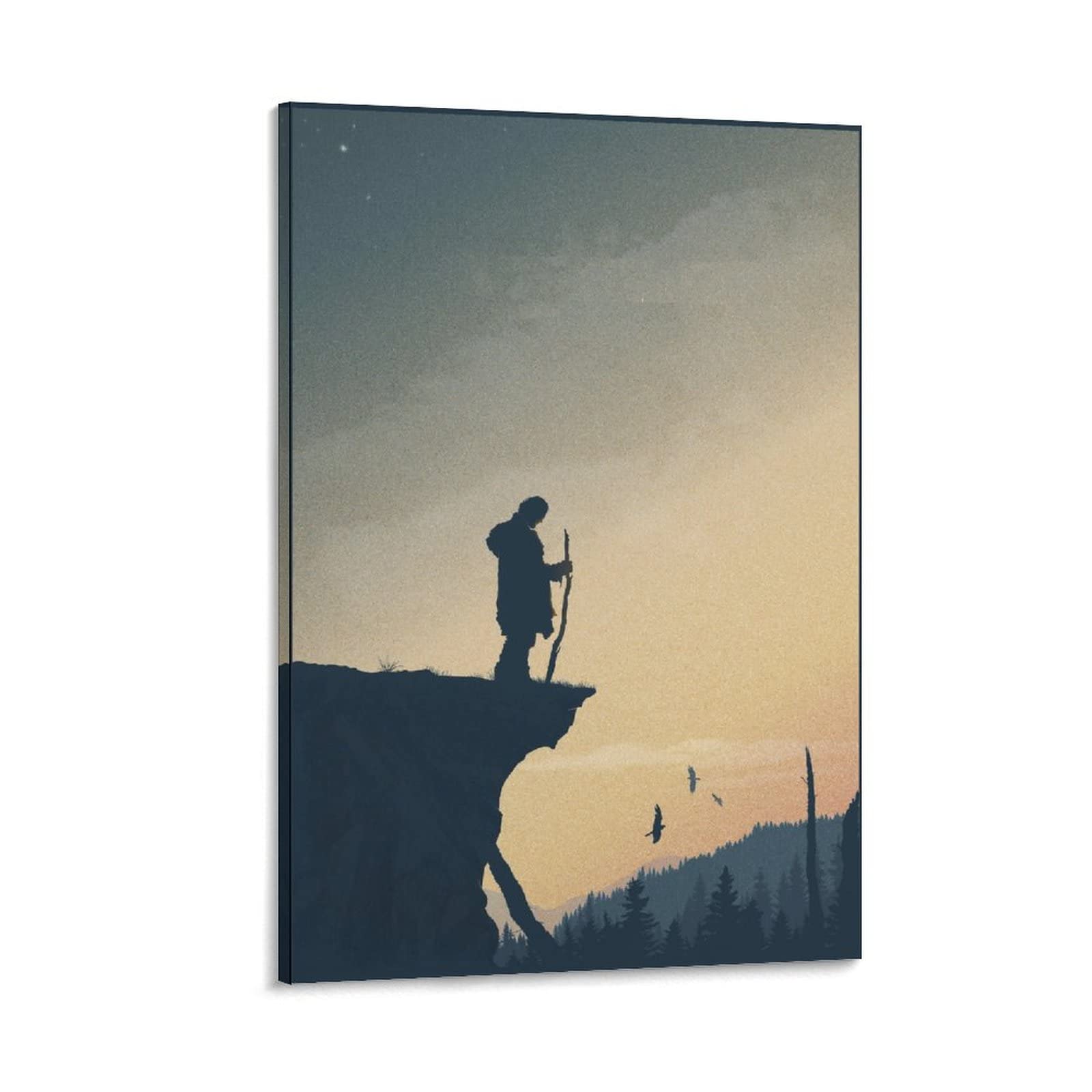 Vintage Movie Poster Wall Art - Classic Film Canvas Painting for Bedroom & Living Room Decor - 24x36 Inch (60x90cm) Framed Style - Perfect for Home Theater, Man Cave & Movie Lover Gifts