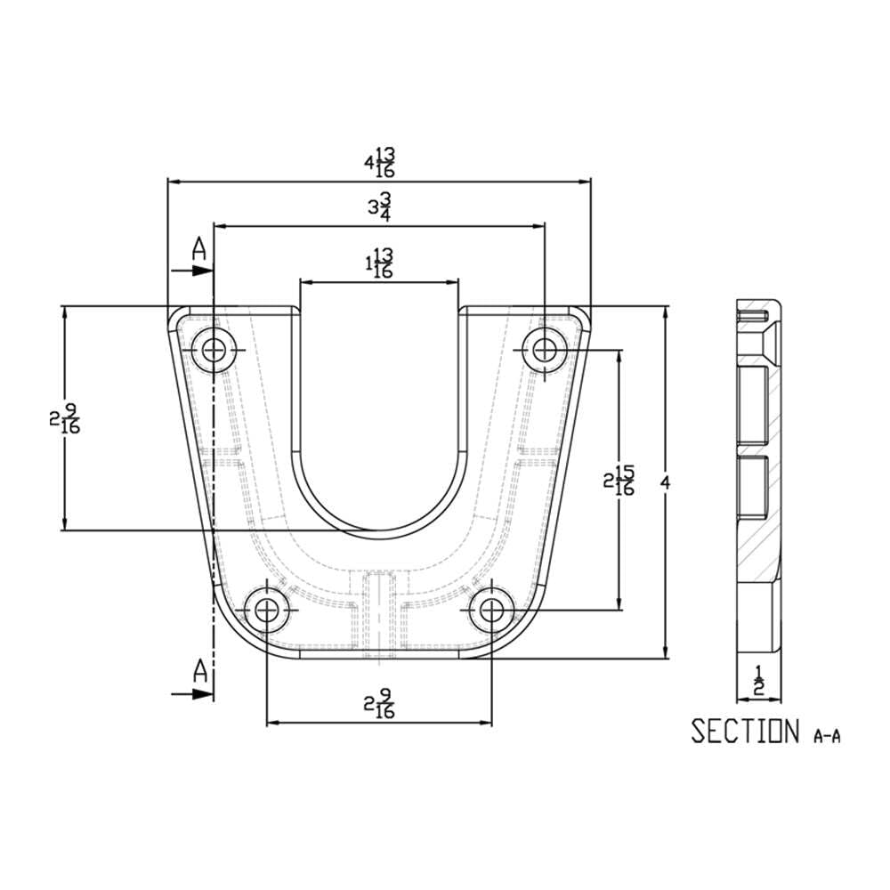 Stainless Steel Side Mount Receptor for Table Pedestal System - Removable Side Mount Bracket | Durable & Adjustable Table Base Accessory for Office, Restaurant, and Home Use