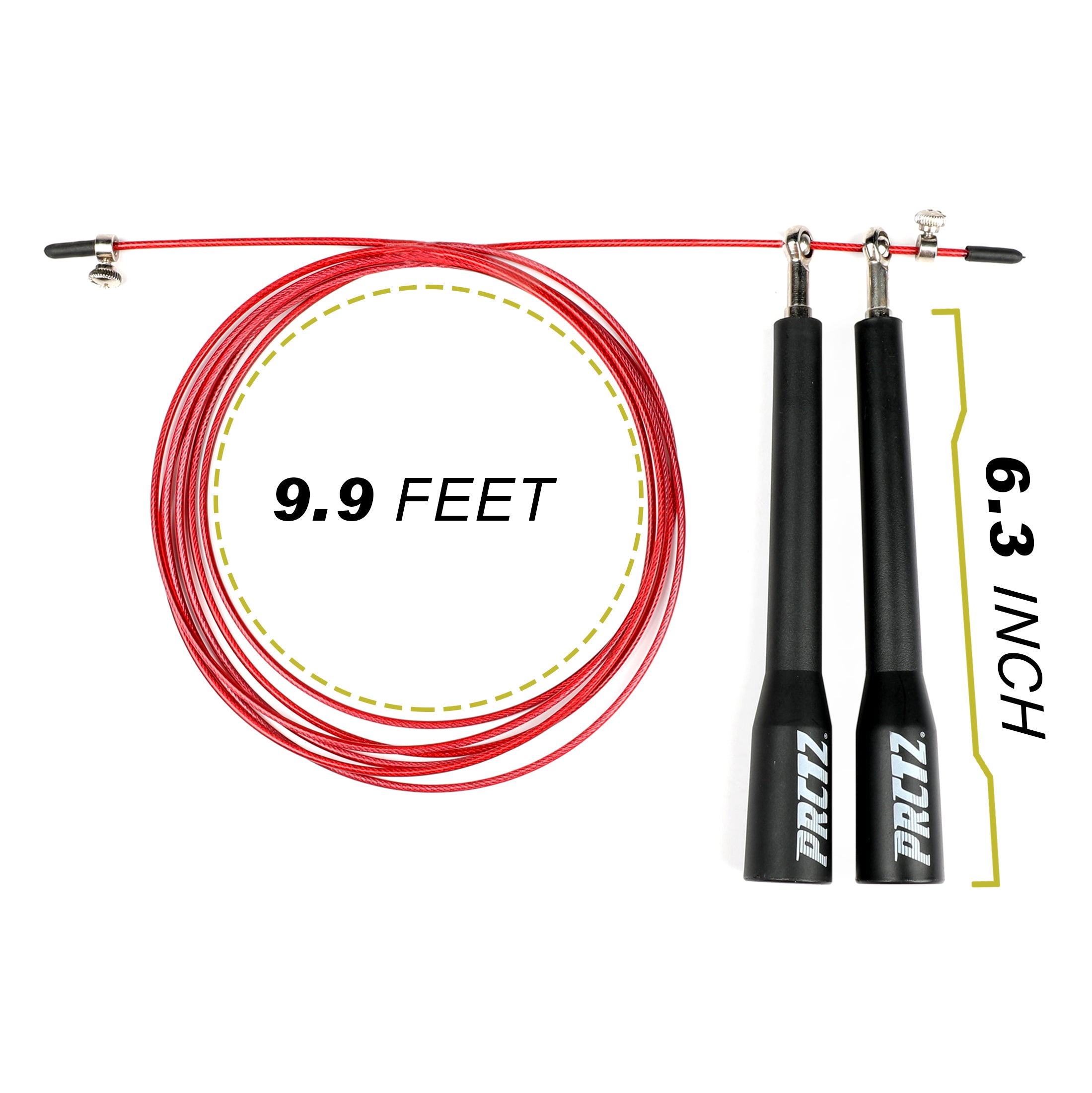 PRCTZ 10ft Adjustable Speed Jump Rope - Durable Skipping Rope for Workout, Fitness, Boxing & Cross Training - Ideal for Home Gym, Cardio Exercise & Weight Loss