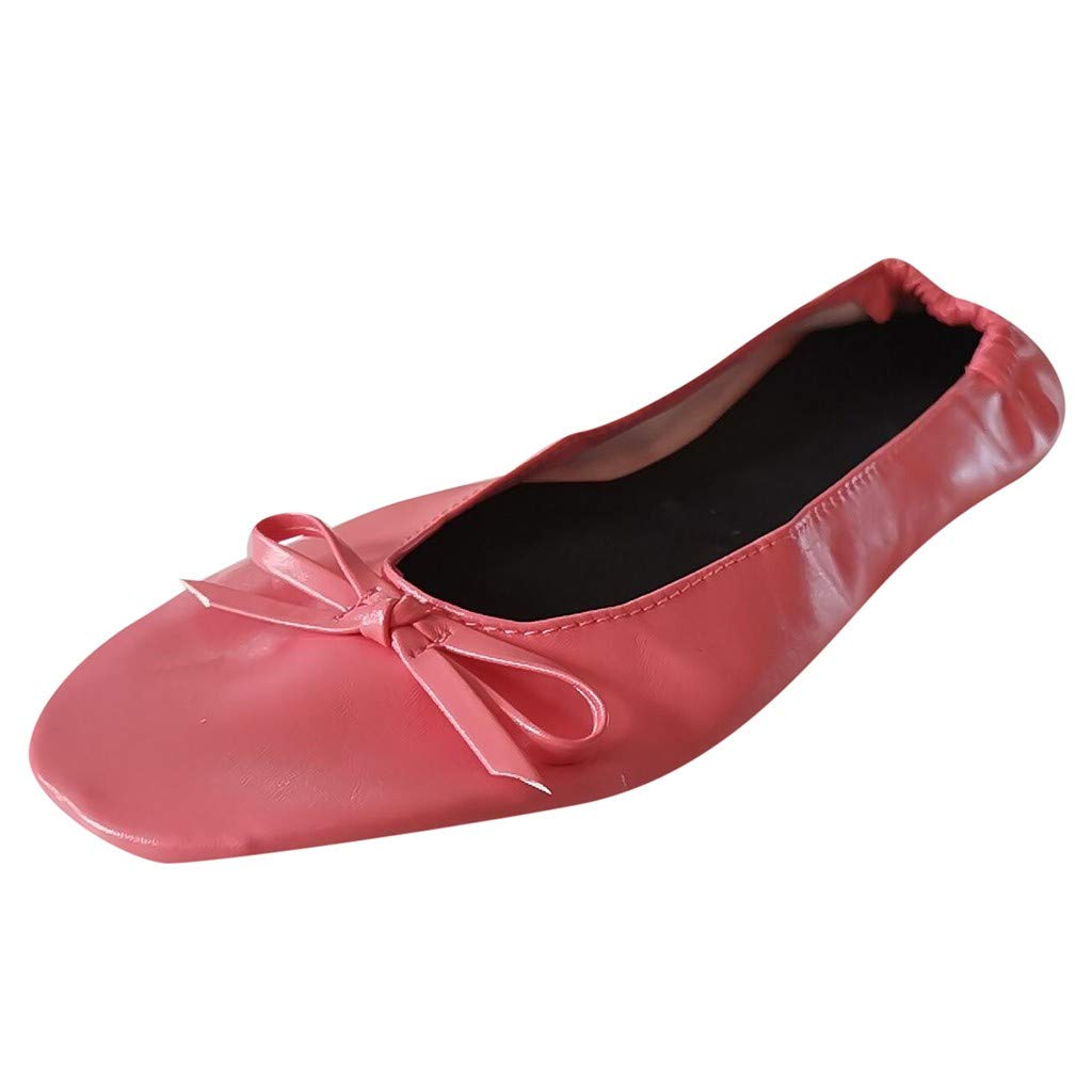 Foldable Ballet Flats for Women - Portable Travel Dance Shoes with Strap | Soft Fuzzy Slippers for Home, Party & On-The-Go Comfort | Open Toe Design for Breathability