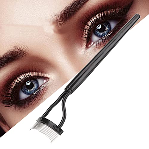 Professional Eyelash Brush Comb Separator - Steel Needle Mascara & Eyebrow Brush for Perfect Lash Separation | Makeup Beauty Tool for Salon, Home & Travel Use
