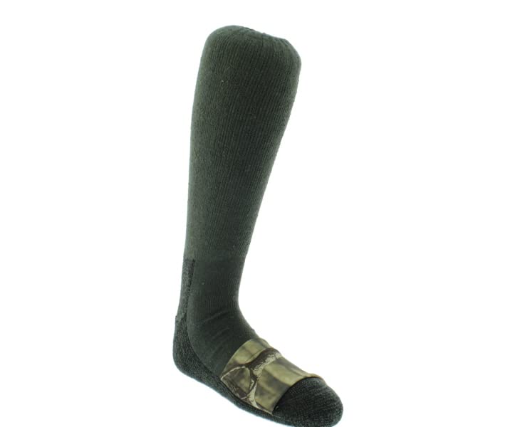 Heat Factory Mid-Calf Thermal Socks with Foot Warmer Pockets - Mossy Oak Camouflage & Olive Green for Hunting, Hiking & Winter Outdoor Activities