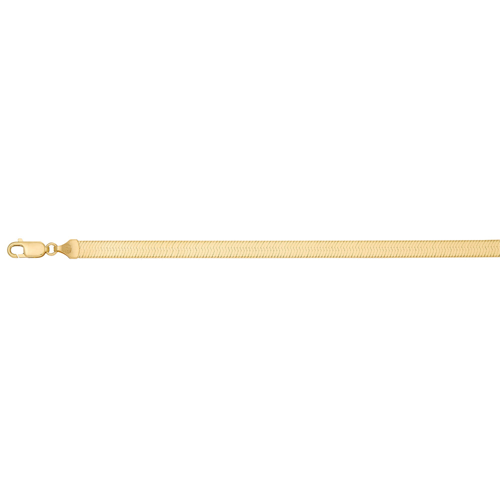14K Yellow Gold 6mm Herringbone Chain Necklace 24 Inches - Elegant Layering Piece for Women, Perfect for Everyday Wear & Special Occasions