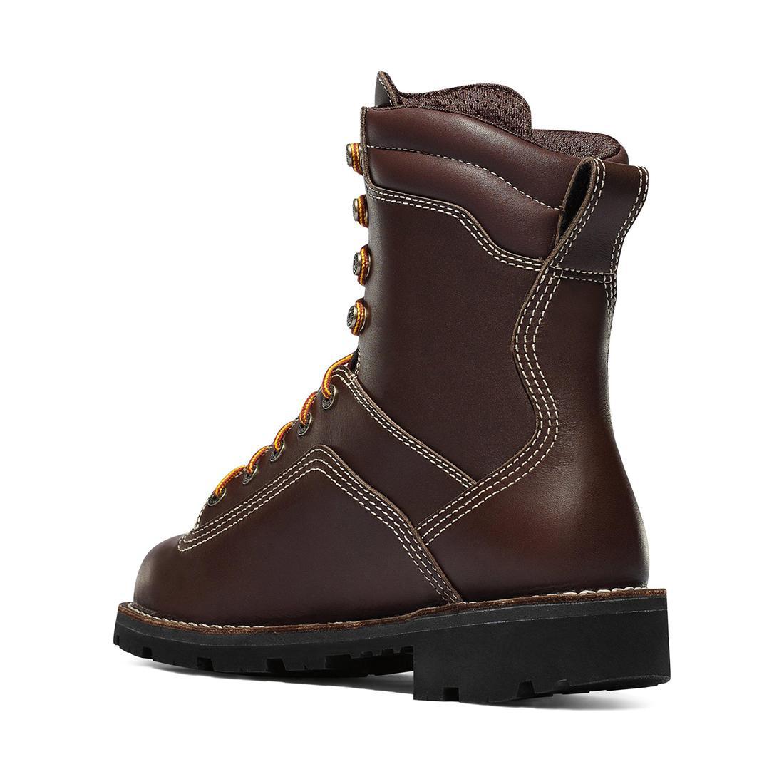 Quarry USA Men's 8-Inch Soft Toe Work Boots - Brown Leather Safety Shoes for Construction, Landscaping & Outdoor Work - Comfortable Non-Slip Work Boots for Men