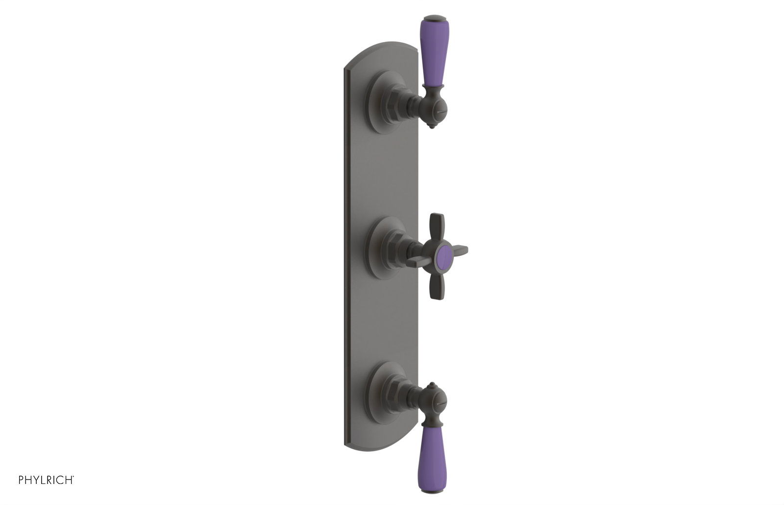 Jamestown Thermostatic Shower Valve with Dual Volume Control - Purple Accented Bathroom Fixture for Modern & Luxury Showers