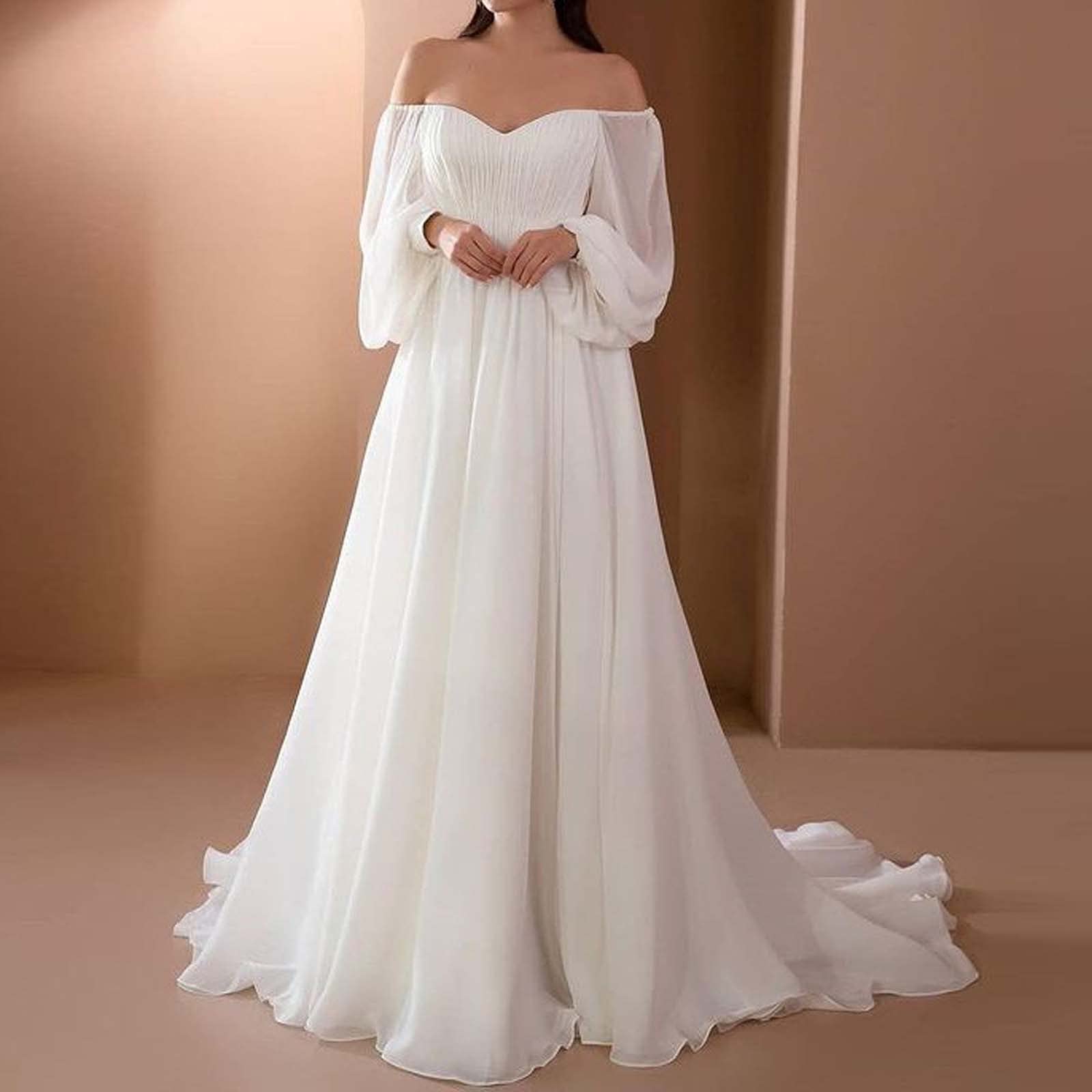 Elegant Off-Shoulder White Maxi Dress for Women - Sexy Bridesmaid & Wedding Guest Formal Gown - Perfect for Beach Weddings, Evening Parties & Special Occasions