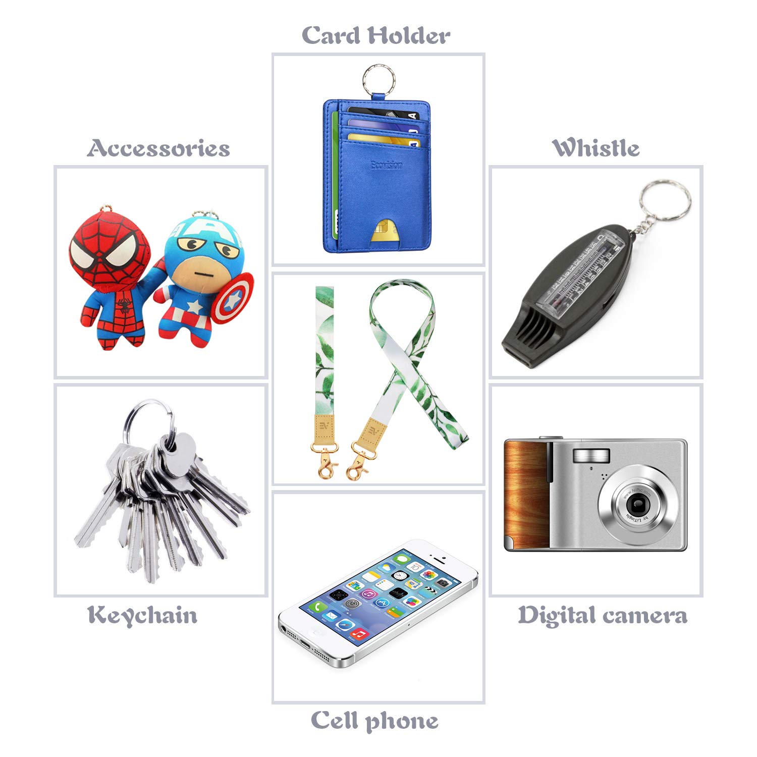 2 Pack Wrist & Neck Lanyards for ID Badges - Adjustable Keychain Holder for Car Keys, Work Badges & Access Cards - Unisex Design for Men & Women - Perfect for Office, School, Events & Security Use