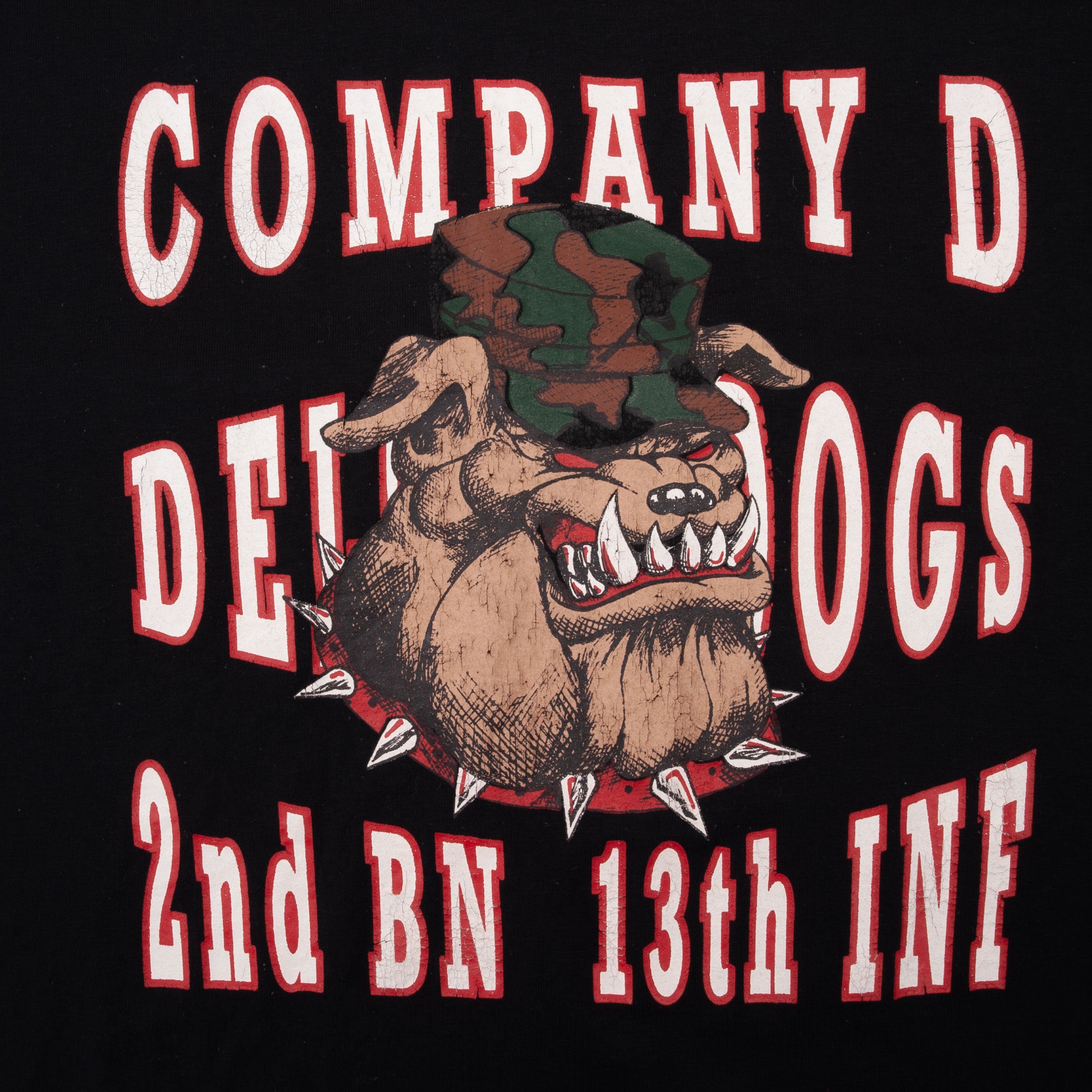 Vintage USMC Marines Company D 2nd BN 13th INF 1990s T-Shirt XL - Authentic Military Tee Made in USA - Perfect for Veterans Day, Military Appreciation & Patriotic Outfits