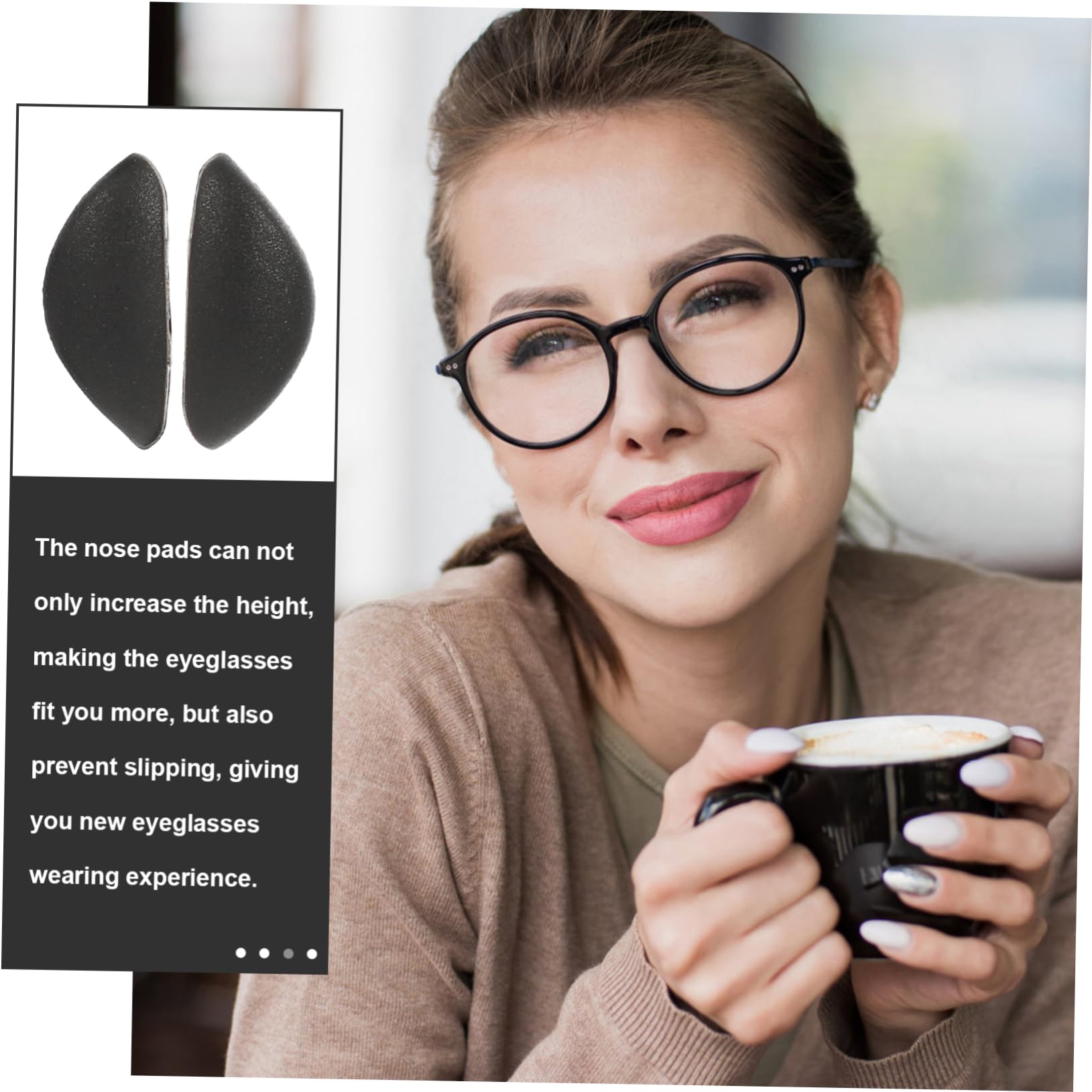 Hoement 10 Pairs Silicone Nose Pads for Glasses - Interchangeable Eyeglass Frame Replacement Nose Pads - Comfortable Anti-Slip Glasses Accessories for Reading, Computer Work and Outdoor Activities