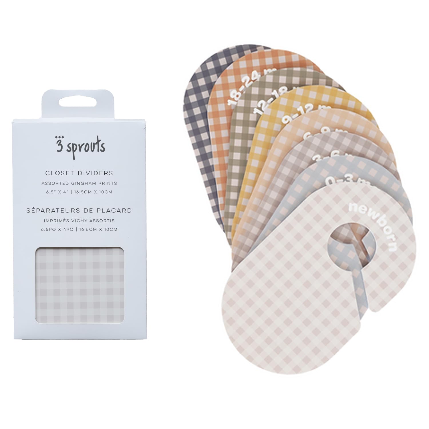 3 Sprouts Baby Closet Dividers Set of 8 - Double-Sided Size Labels Baby Clothes Organizer for Newborn to 2T Boys & Girls - Nursery Organization Essentials for Baby Clothing Storage - Perfect for Nursery, Daycare & Home Organization