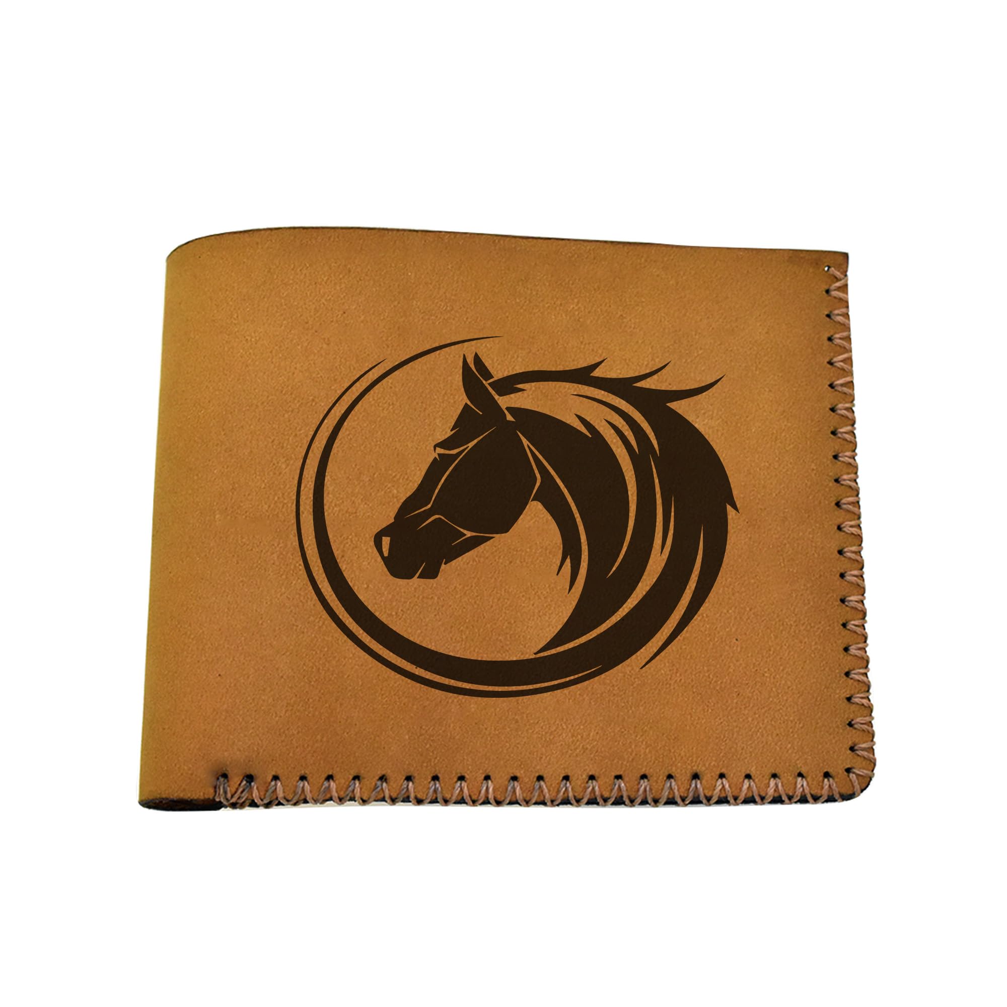 Genuine Handmade Pull-Up Leather Wallet for Men with Tribal Horse Design - Perfect for Everyday Use, Travel & Gifting