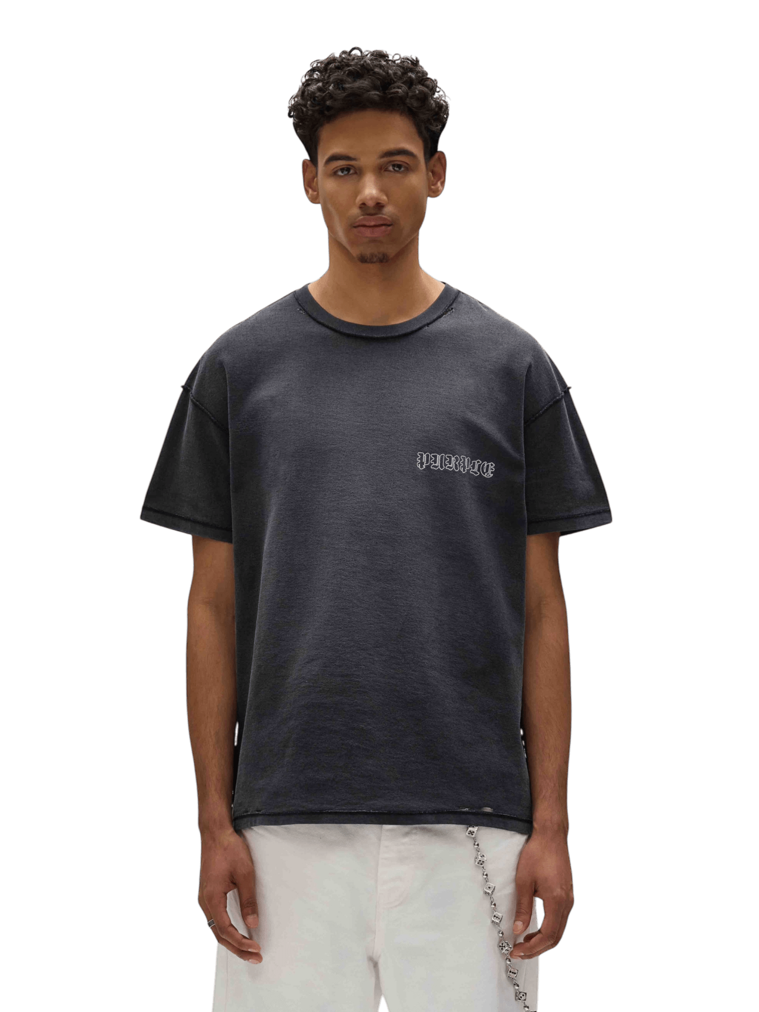 Purple Brand P101 JBLI Textured Inside Out Tee - Black Cotton T-Shirt for Men | Streetwear Fashion & Casual Wear