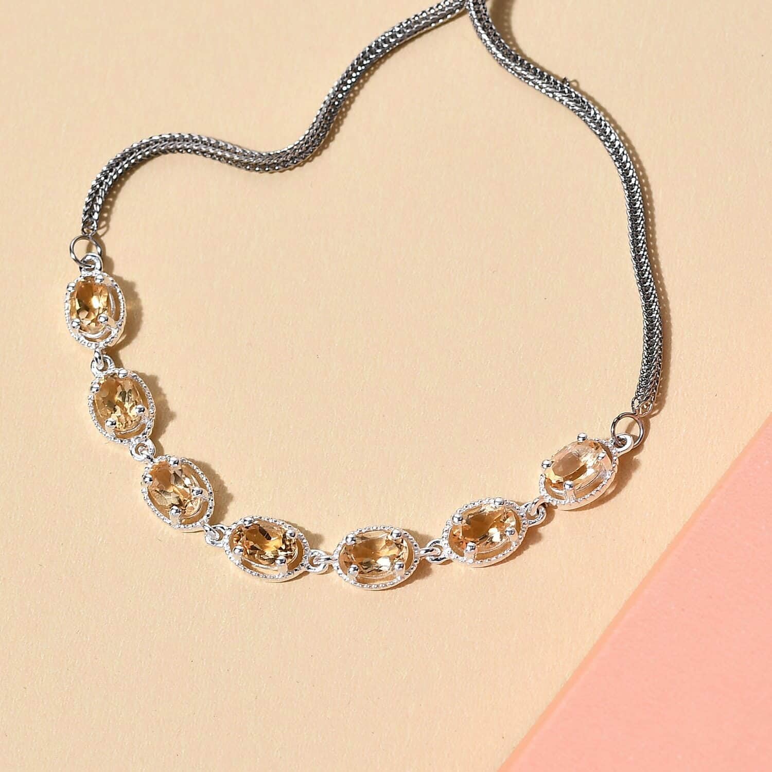 925 Sterling Silver Citrine Bolo Bracelet for Women - Chakra Healing Jewelry, Adjustable Bolo Design, Elegant Birthday Gift for Her | Perfect for Yoga, Meditation & Spiritual Healing