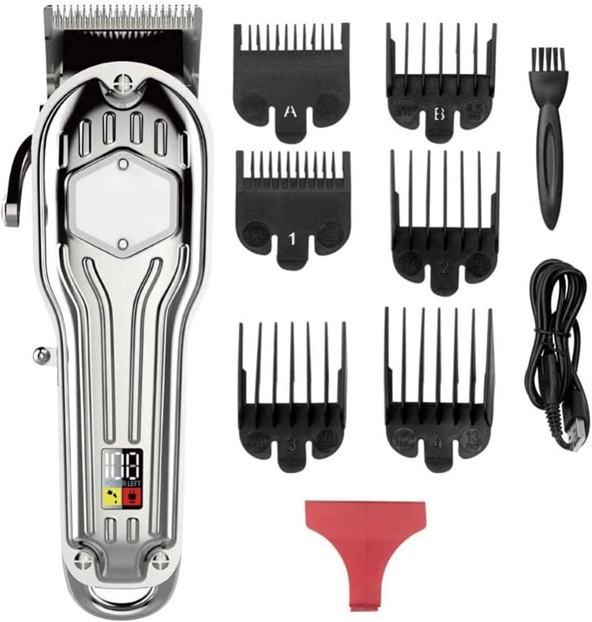 LIIAV Professional Cordless Hair Clipper for Men - Adjustable Speed Electric Hair Trimmer & Beard Trimmer Kit with Ceramic Blade & 4 Attachment Combs - Perfect for Home Haircuts, Beard Grooming & Styling