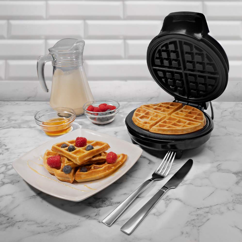 760W Black Electric Waffle Maker with Non-Stick Deep Plates & Adjustable Temperature | Perfect for Breakfast, Brunch, and Dessert Making at Home