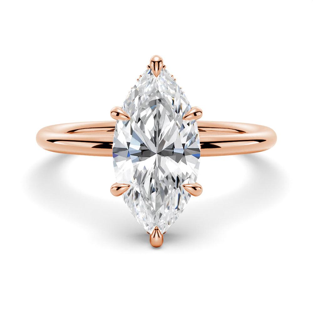Petite Marquise Solitaire Moissanite Engagement Ring & Wedding Band Set for Couples - Perfect for Proposals, Anniversaries, and Romantic Occasions