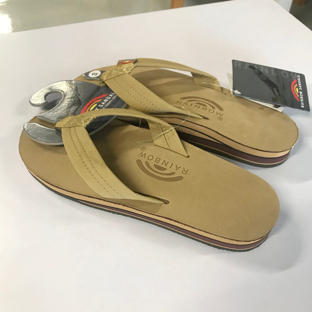Original Rainbow 302 ALTS Premier Leather Double Layer Flip Flops for Men - Thick Strap Sandals with Arch Support | Beach, Pool, Vacation & Summer Comfort Footwear