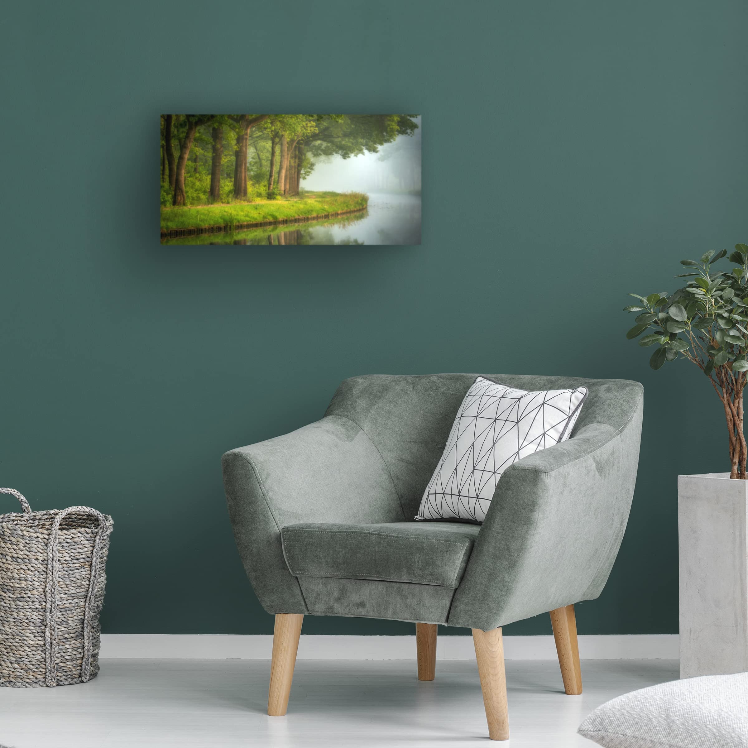 Trademark Fine Art 'Spring' Canvas Wall Art by Sus Bogaerts - Floral Landscape Painting for Living Room, Bedroom & Office Decor