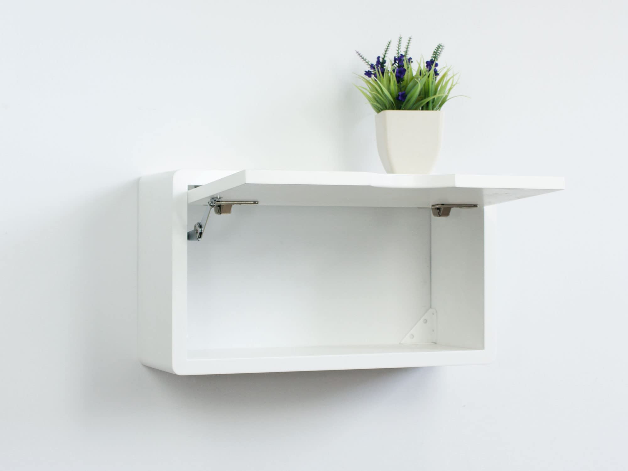 Premium White Floating Wall Cabinet - Modern Small Storage Shelf for Bathroom, Kitchen & Bedroom - High-Quality Wall Mounted Organizer Made in Canada