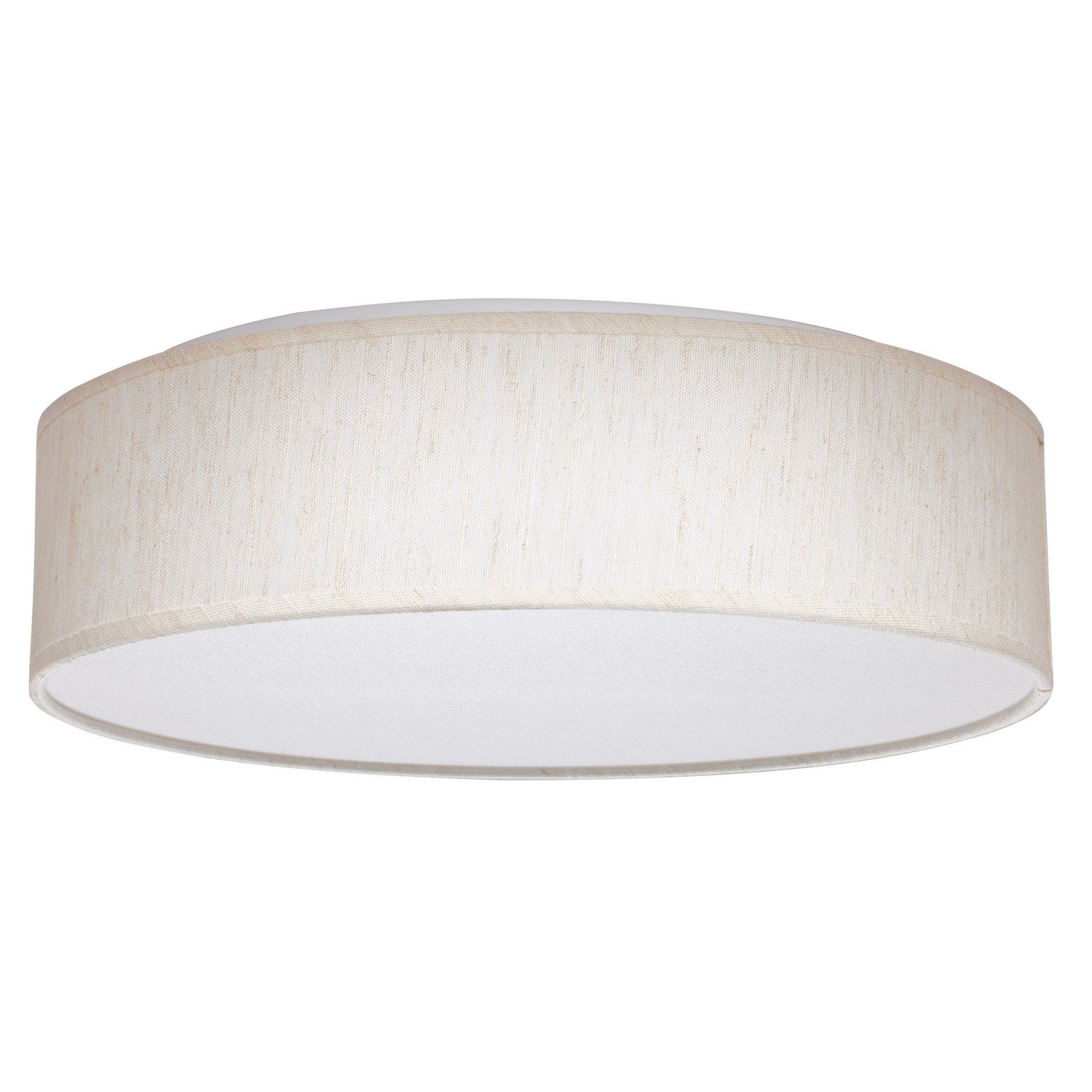 15 Inch Adjustable CCT LED Flush Mount Ceiling Light with Fabric Drum Shade & Acrylic Diffuser - Perfect for Bedroom, Living Room, and Hallway Lighting