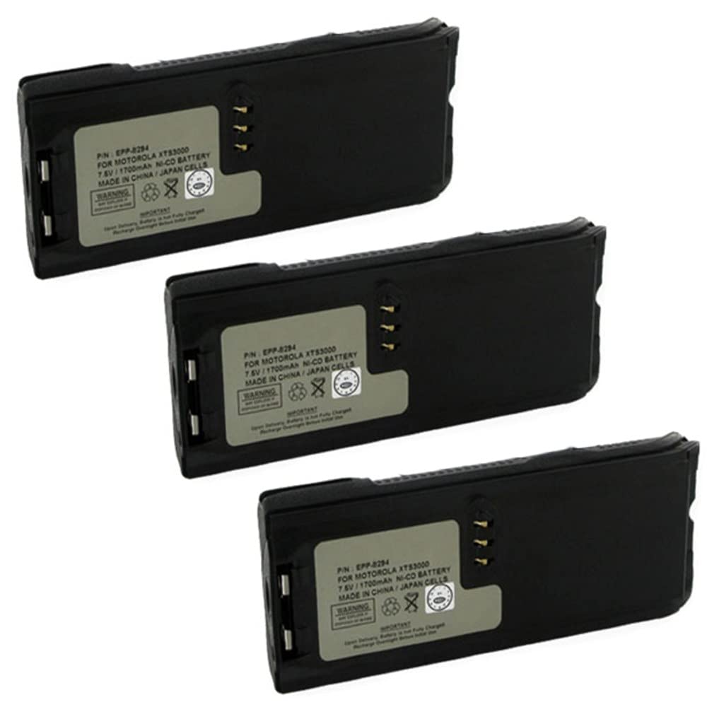 Synergy Digital 2-Way Radio Batteries - 3 Pack Ni-CD 7.5V 1500mAh Replacement for Motorola NTN8294B & E.F. Johnson NTN8294 - Perfect for Business, Security, and Outdoor Communication