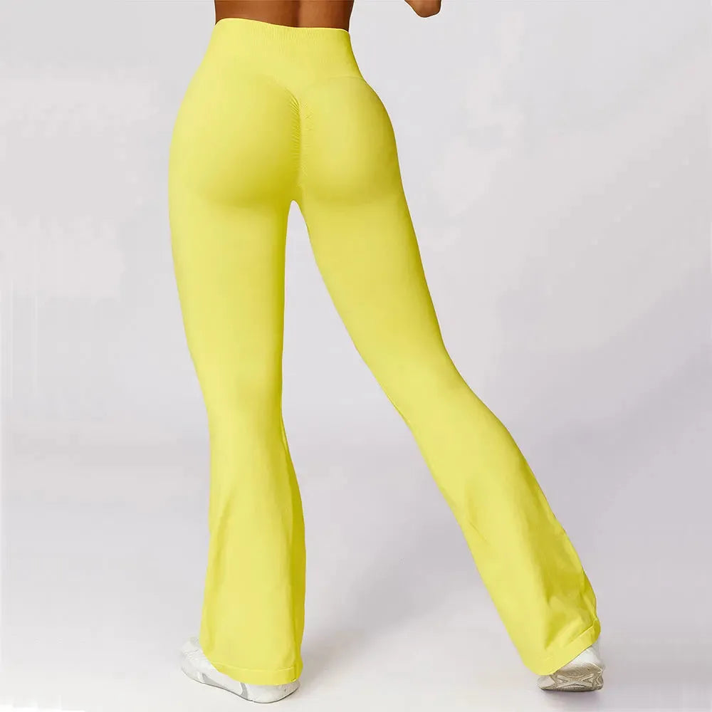 **Flare Leggings for Women - High Waist Seamless Yoga Pants, Wide Leg Gym Workout & Dance Trousers - Perfect for Yoga, Fitness, and Casual Wear**