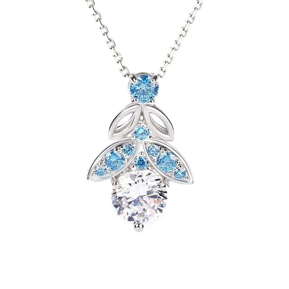 Jeulia Butterfly Round Cut Sterling Silver Necklace for Women - Elegant Valentine's Day, Engagement & Party Jewelry Gift Set with Jewelry Box - Perfect for Anniversaries, Romantic Dates & Special Occasions