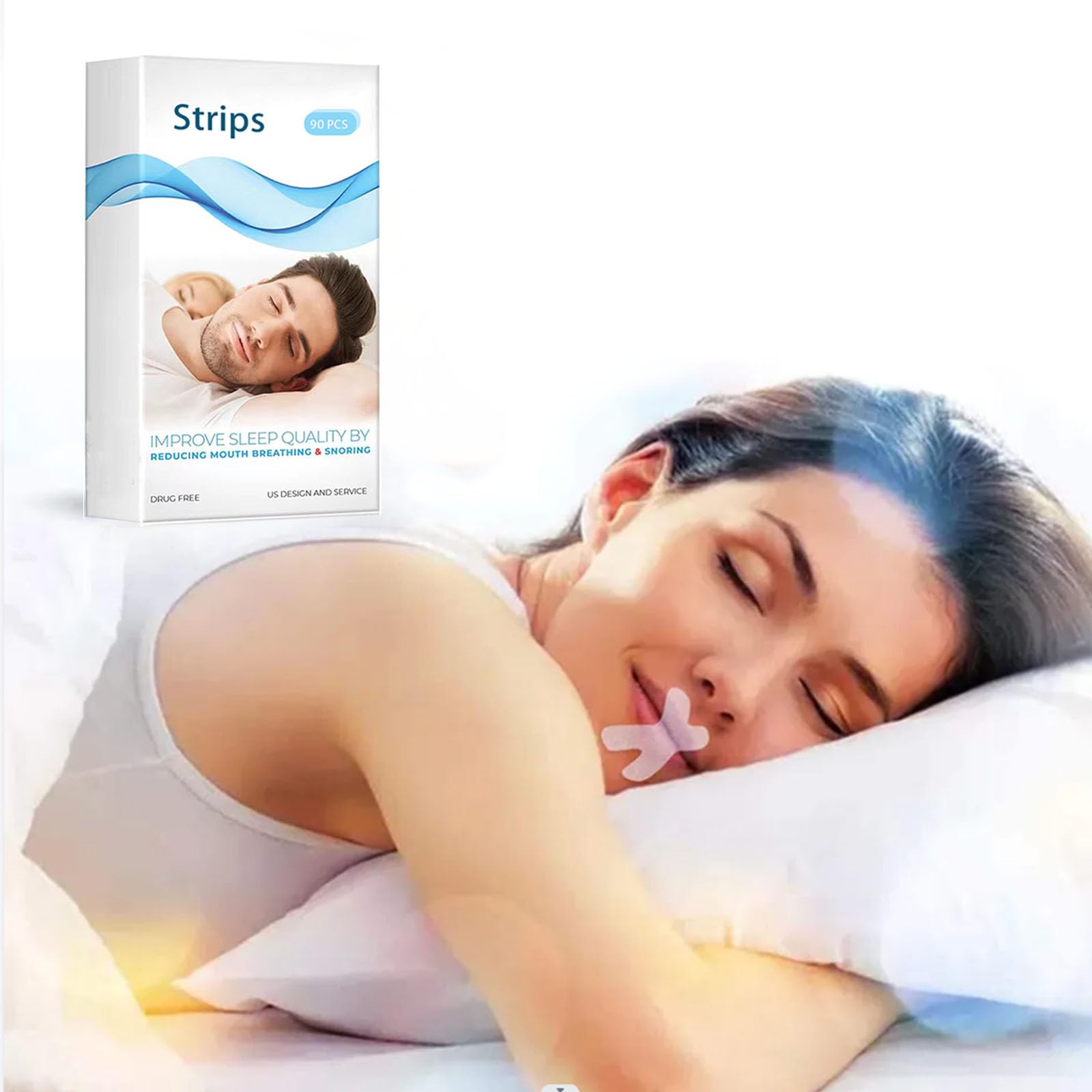 Anti-Snoring Sleep Strips - Advanced Gentle Nasal Breathing Tape for Better Sleep Quality & Instant Snoring Relief | Nighttime Snoring Solution for Adults