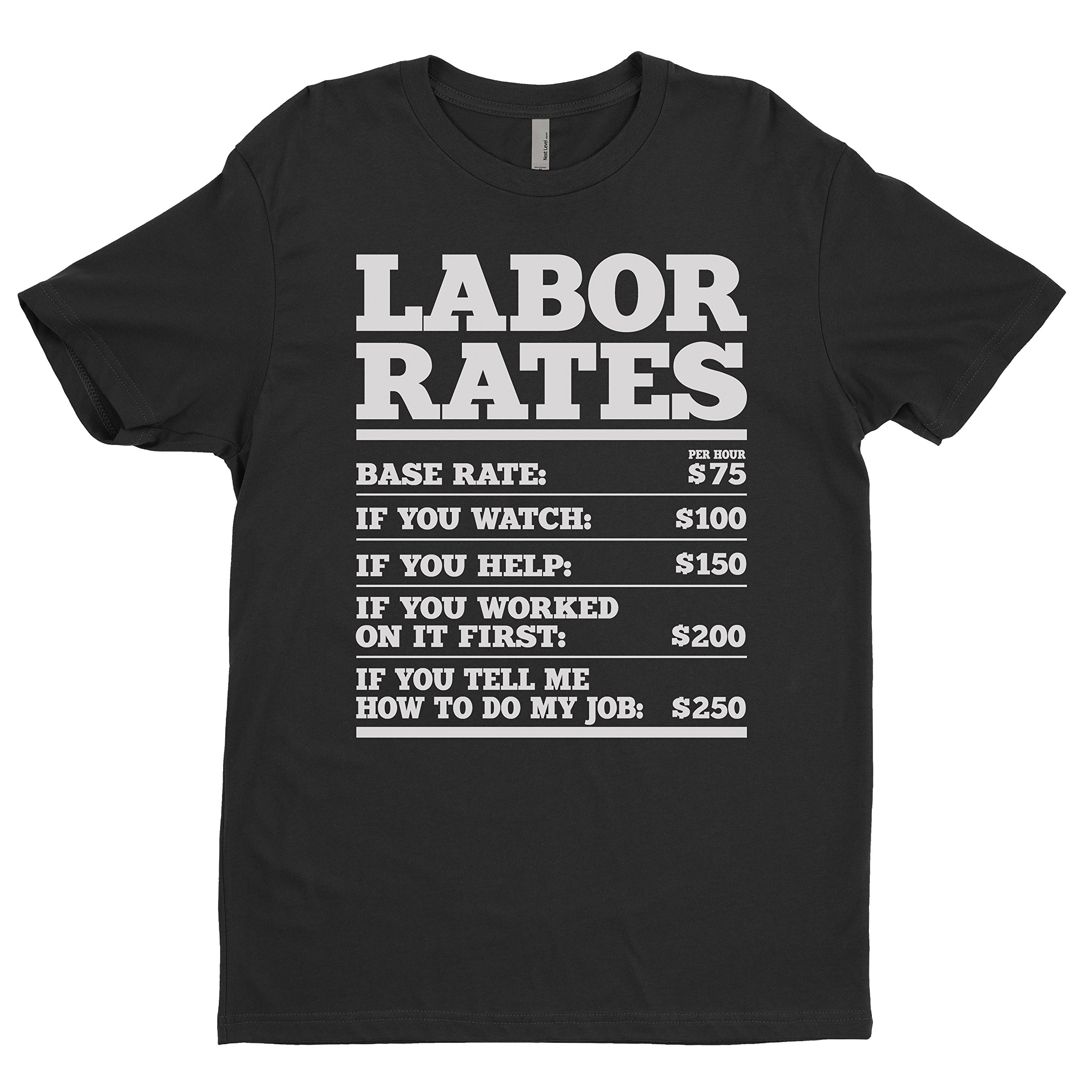 Mechanic Labor Rates T-Shirt | Electrician Work Shirt | Plumber Apparel | Funny Trade Profession Tees for Construction Workers & Handymen