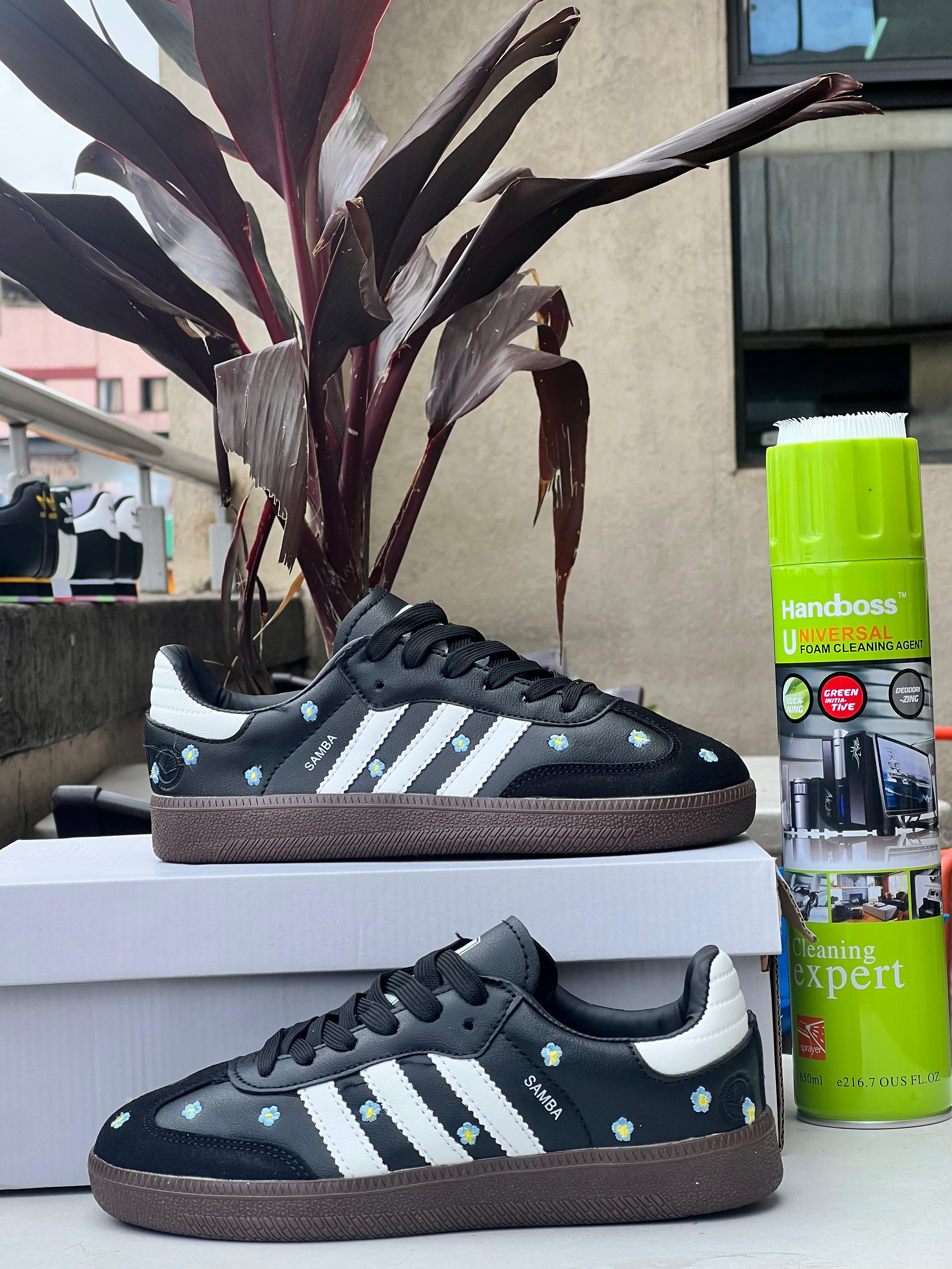 Adidas Samba Black White Sneakers with Floral Design - Stylish & Comfortable for Casual Wear, Street Fashion, and Everyday Outfits