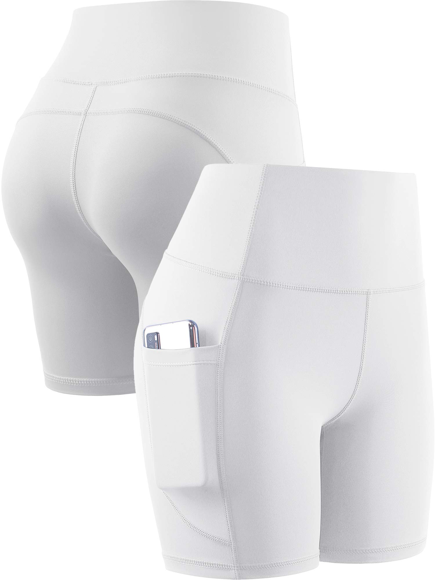 CADMUS High Waist Yoga Shorts for Women - 3/4/6/7/8 Inch Inseam - Naked Feeling Workout Running Biker Shorts - Perfect for Yoga, Gym, Running & Lounge Wear
