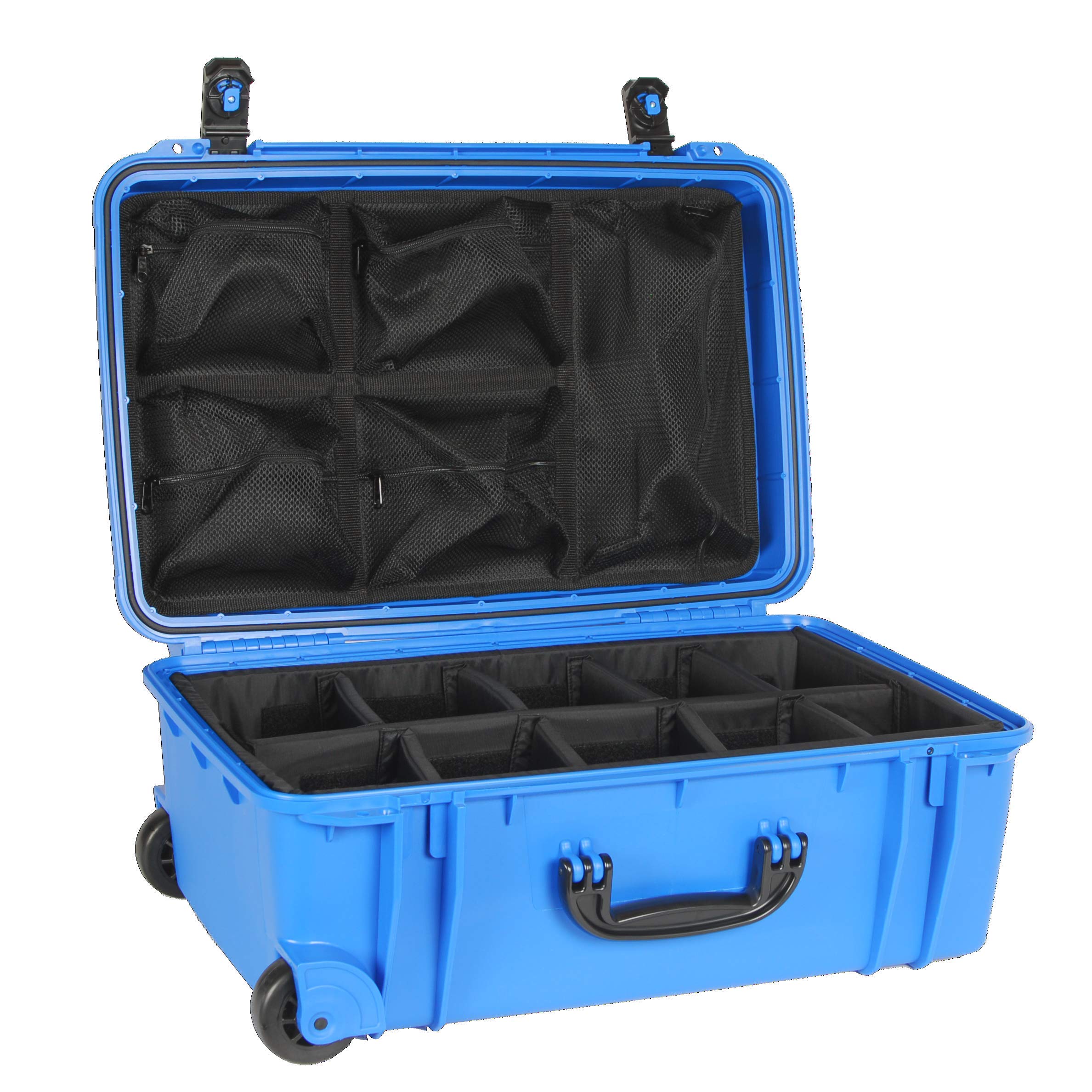 Seahorse SE920DOPL Wheeled Protective Case with Padded Dividers & Lid Organizer - Durable Plastic Locks, Blue - Perfect for Tools, Equipment & Travel Gear Storage