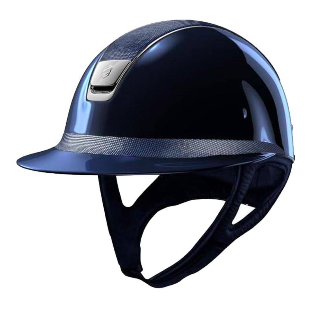 Samshield Miss Shield Navy Glossy Shimmer Equestrian Helmet - Medium Size for Women's Horse Riding & Show Jumping - Premium Shine & Comfort for Competition & Training