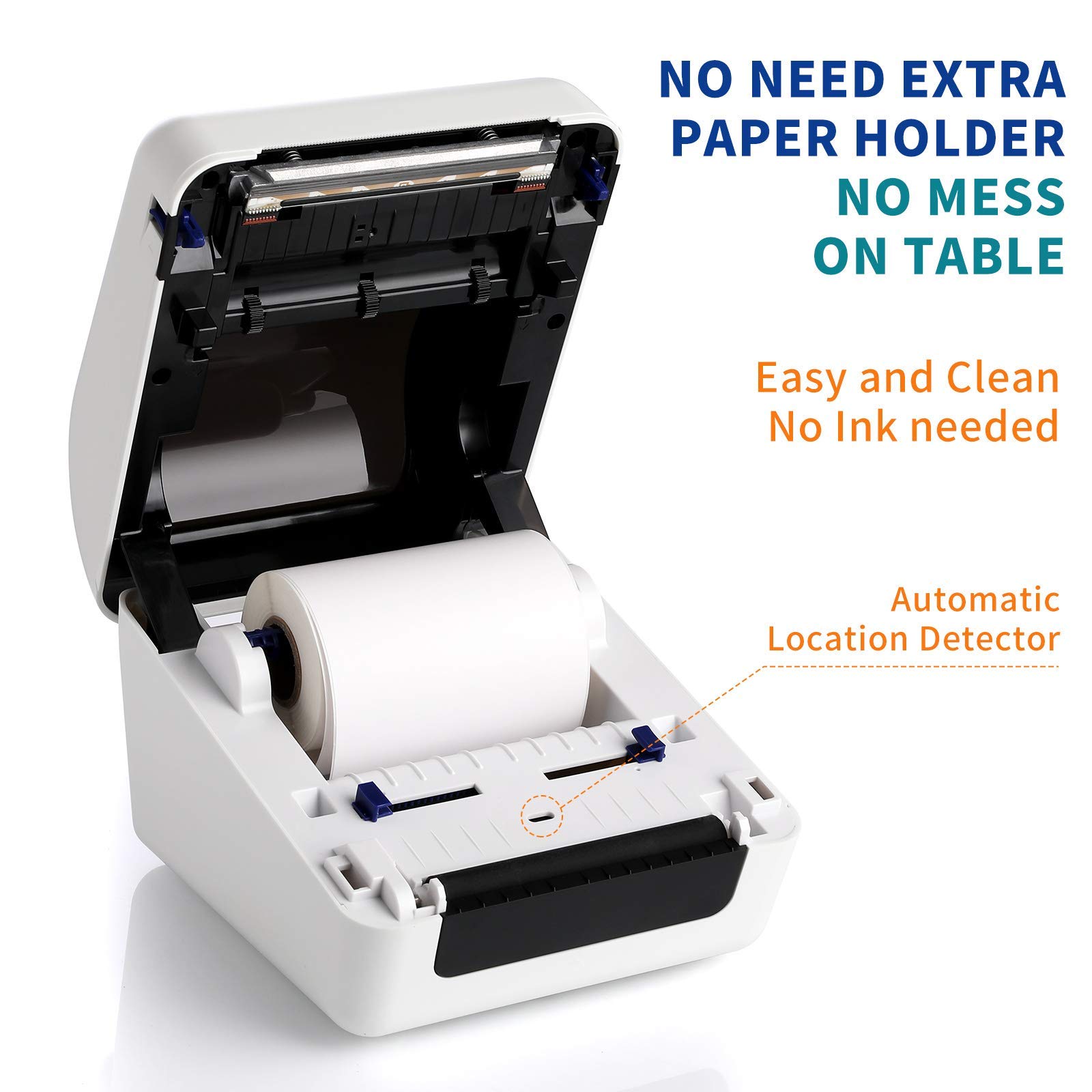 JADENS Bluetooth Thermal Shipping Label Printer - High Speed 4x6 Wireless Label Maker for Ecommerce, Compatible with Amazon, eBay, Shopify, Etsy, USPS | Works with PC, Mac, Phone via USB & Bluetooth | Perfect for Home Office, Small Business Shipping & Mailing Labels