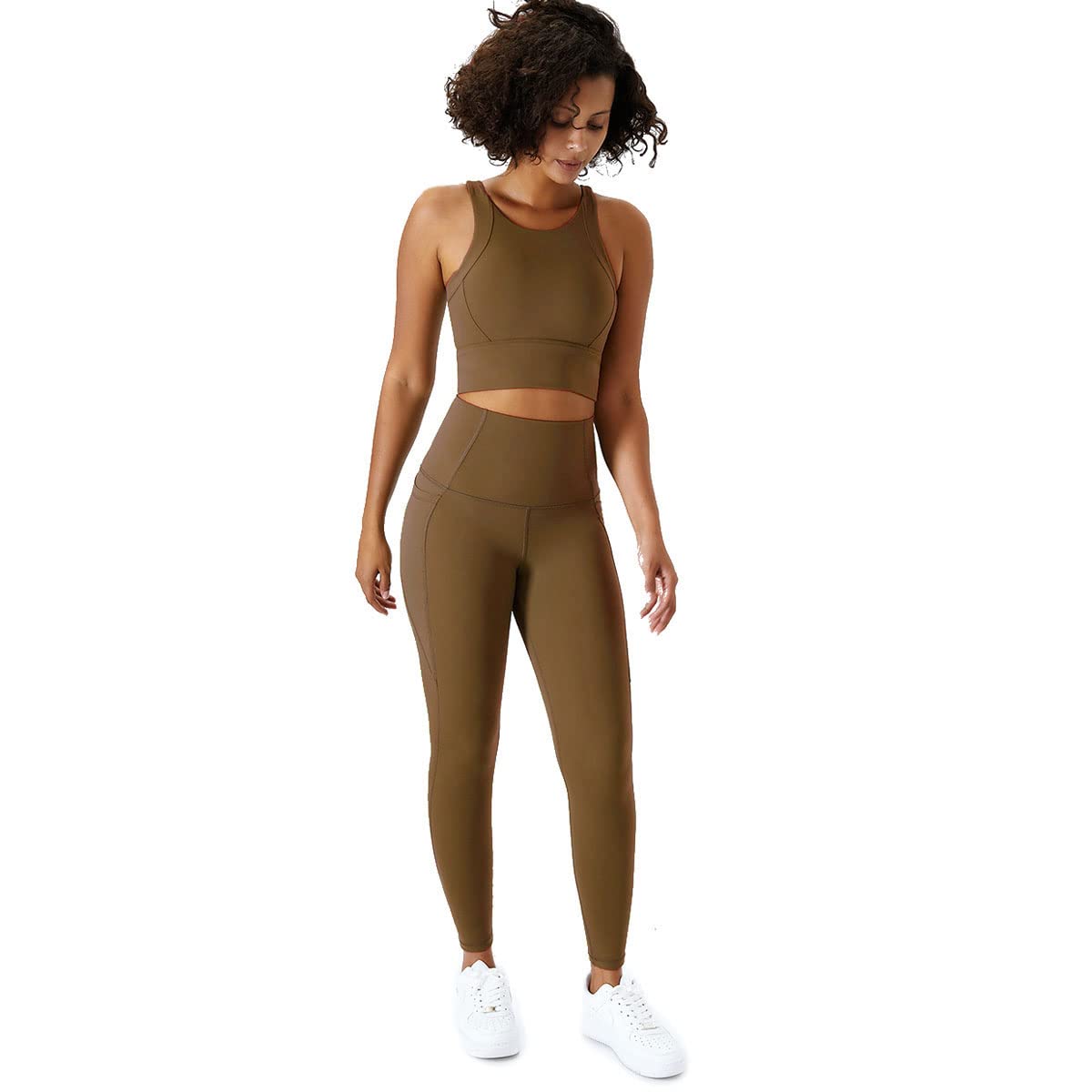 Freeior Women's 2-Piece Seamless Eco-Friendly Polyamide High Waist Yoga Leggings Set - Workout Outfits for Yoga, Gym & Running | Comfortable & Sustainable Activewear