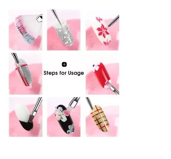 Alkaf 15-Piece Professional Nail Art Brush Set for Painting, Designing, Drawing & Polish - Perfect for DIY Nail Art, Decoration & Treatment at Home or Salon Use