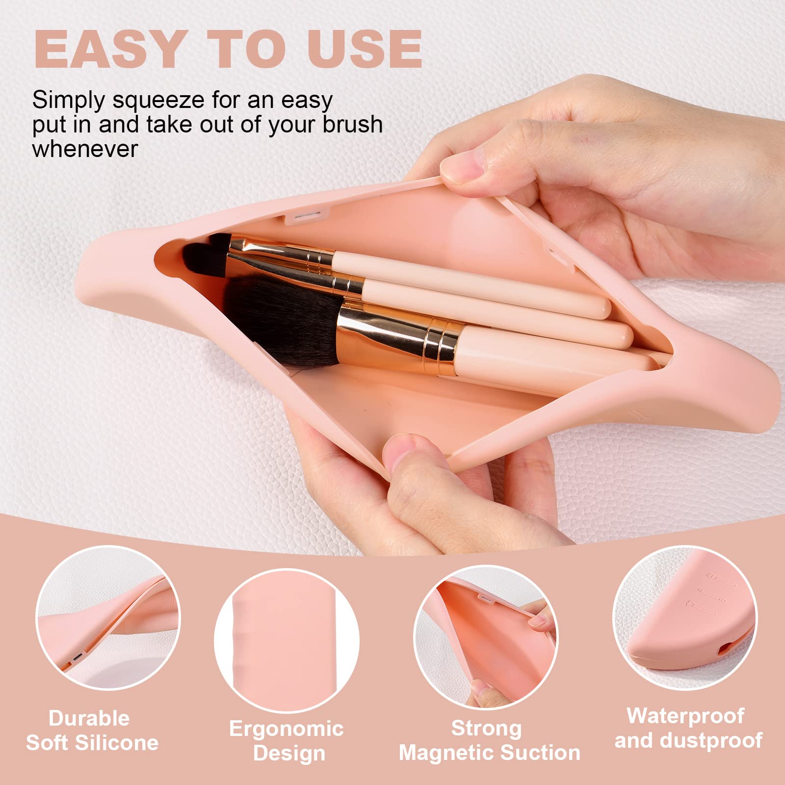 URAQT Silicone Makeup Brush Holder - Eco-Friendly Travel Cosmetic Organizer | Soft Portable Face Brush Case for Women & Girls | Perfect for Home, Travel & Salon Use