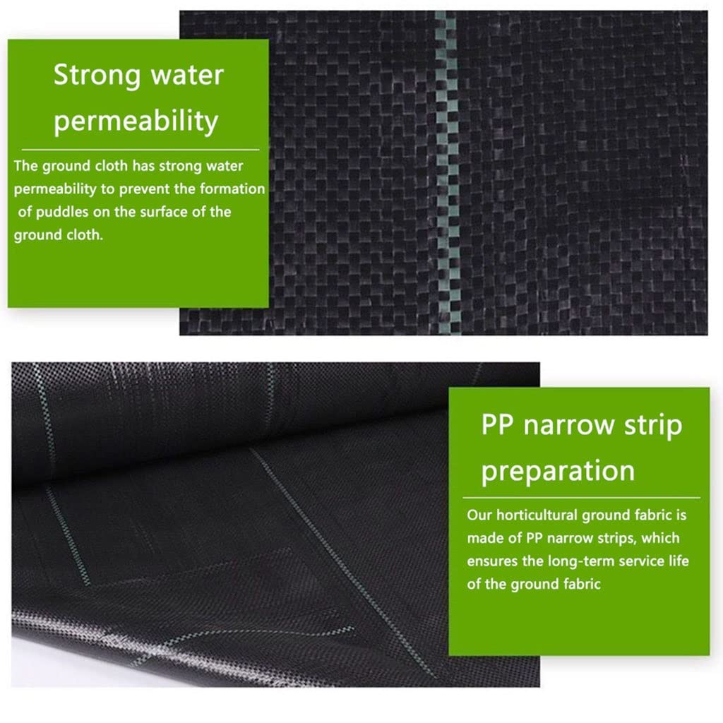 Heavy Duty PE Weed Control Fabric - 2x10m Decking Membrane for Greenhouse, Agriculture, Garden & Driveway Landscaping | Outdoor Ground Cover for Weed Barrier & Moisture Retention