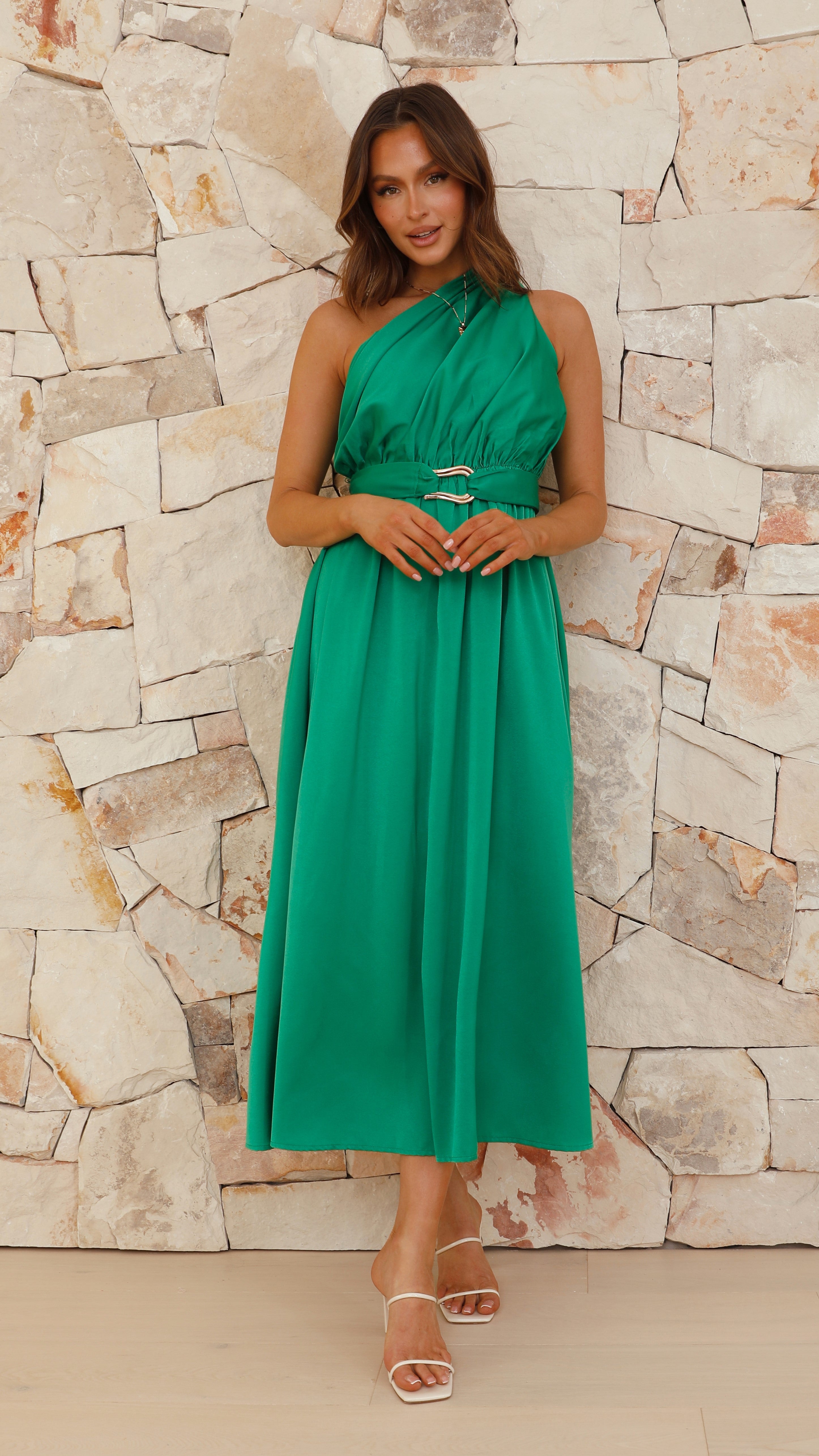 Hadas Maxi Dress for Women - Flowy Long Bohemian Summer Dress in Green | Perfect for Beach, Vacation, and Casual Outings