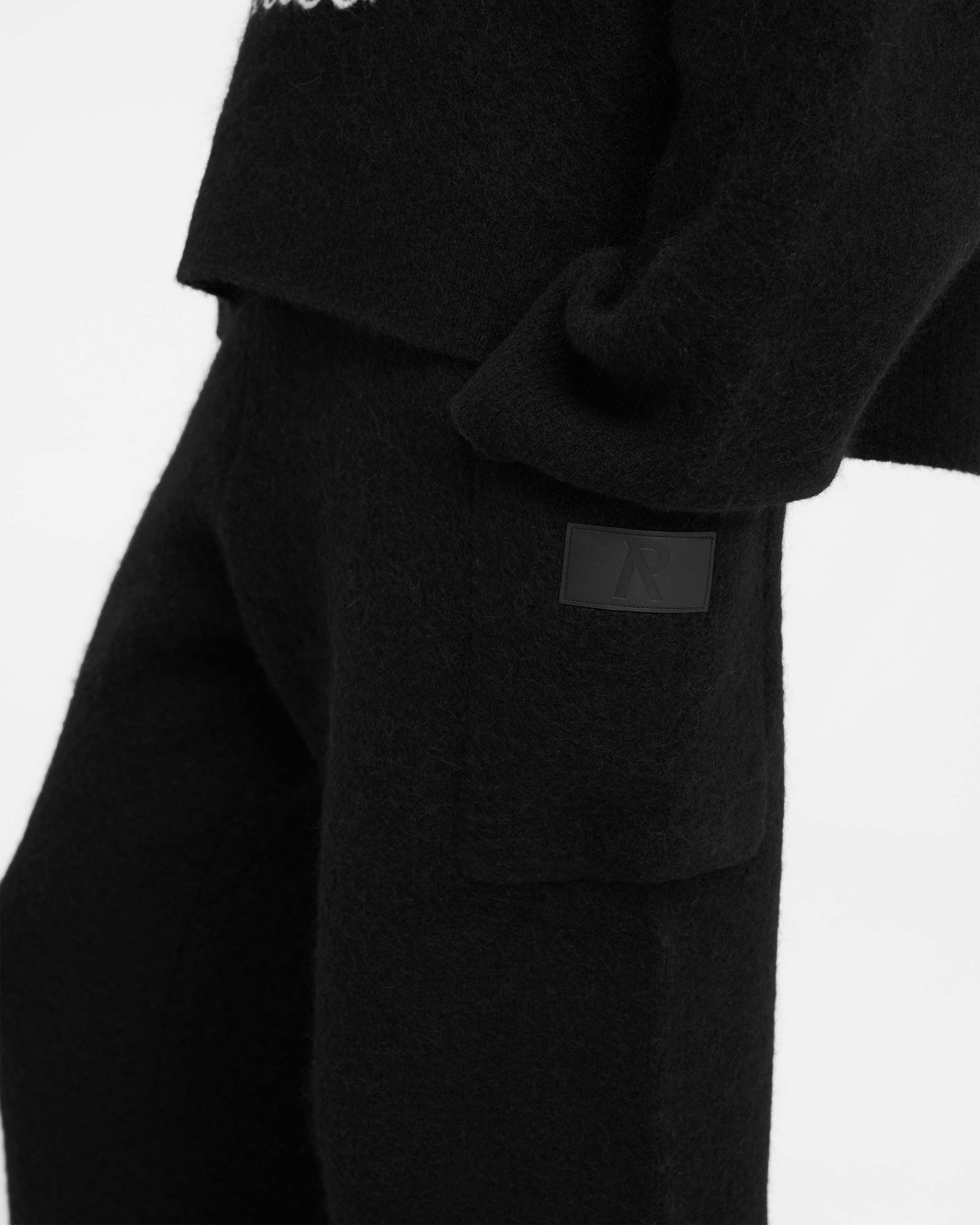 Stylish Knit Pants for Women - Jet Black Comfort Stretch Lounge & Work Pants - Perfect for Yoga, Office & Casual Wear